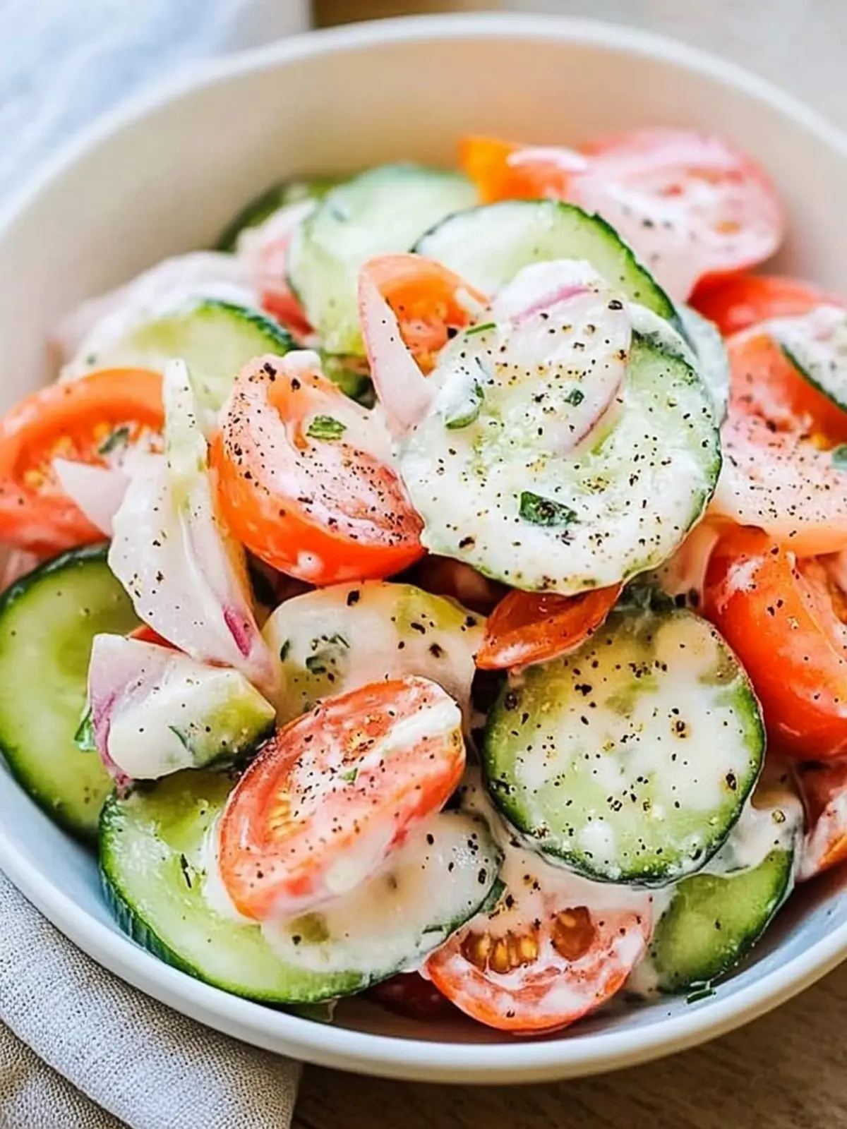 Creamy Cucumber Tomato Onion Salad: A Summer Delight Awaits 2 Creamy Cucumber Tomato Onion Salad