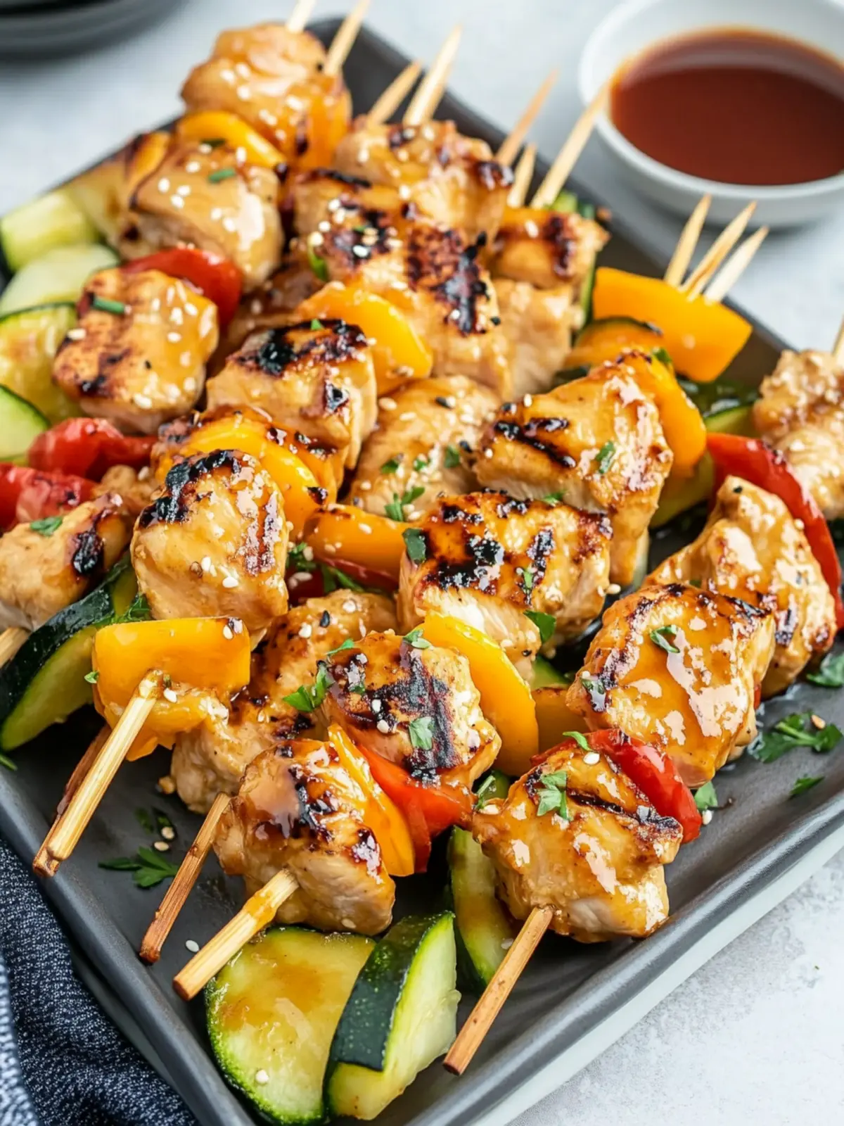 Savor Homemade Hibachi Chicken Skewers & Veggies Tonight 3 Hibachi Chicken Skewers & Veggies