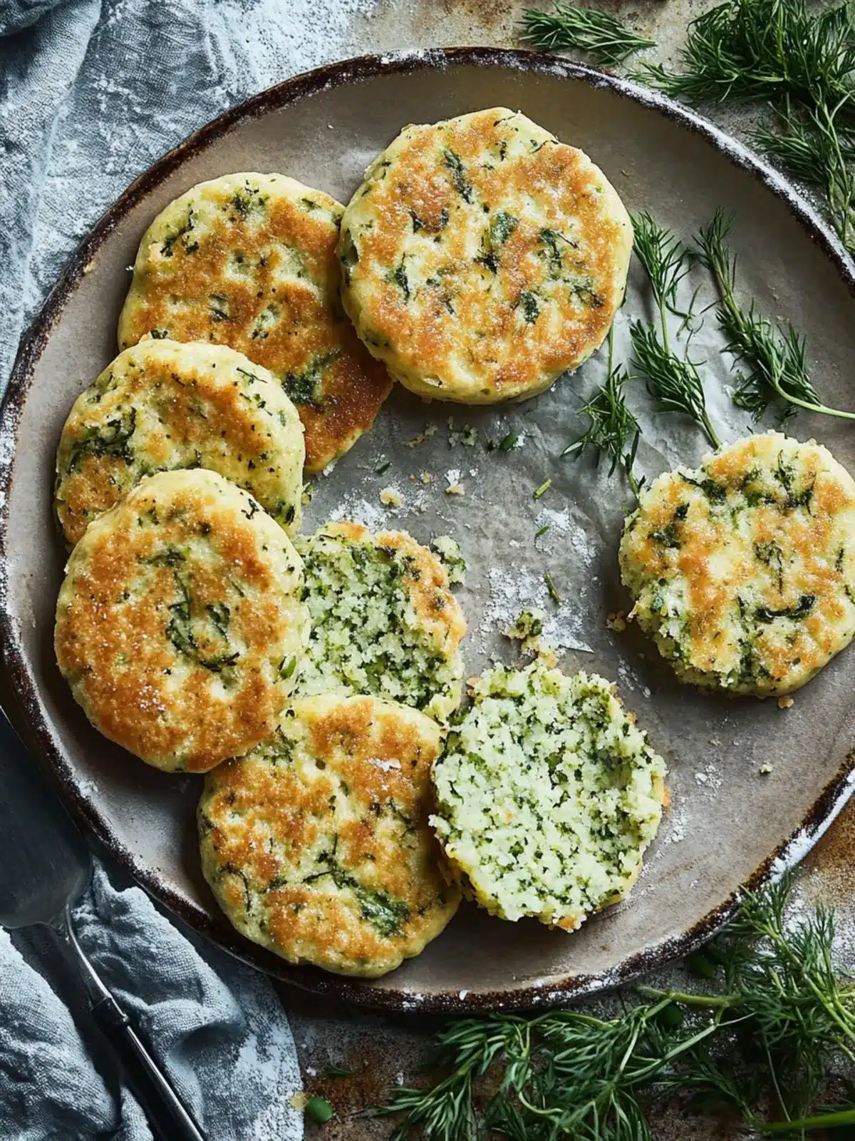 Green Olive and Herb Welsh Cakes: Savory Snack Delight 4 Green olive and herb Welsh cakes