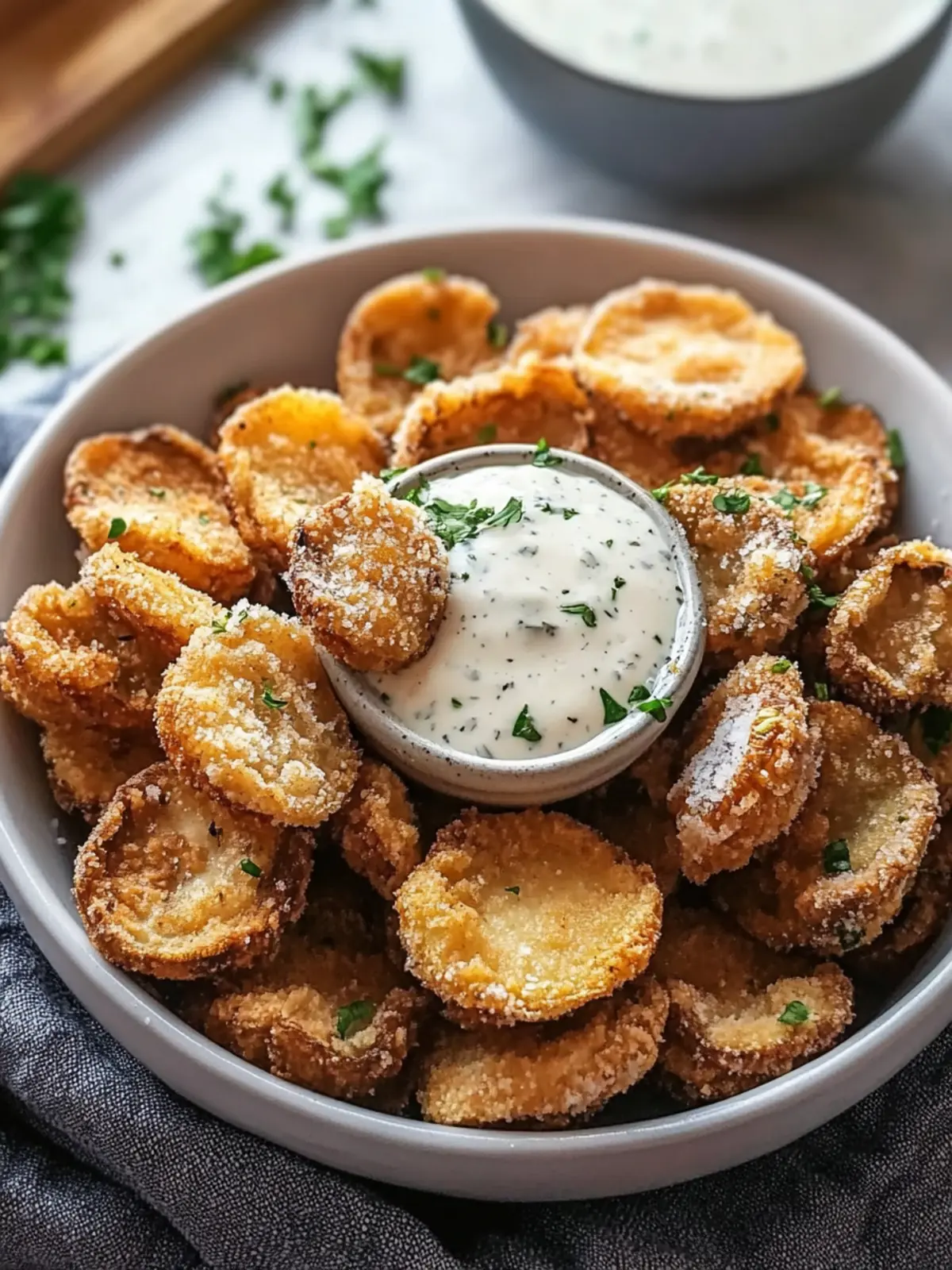 Crispy Fried Sliced Mushrooms with Ranch for Festive Fun 3 Fried Sliced Mushrooms with Ranch