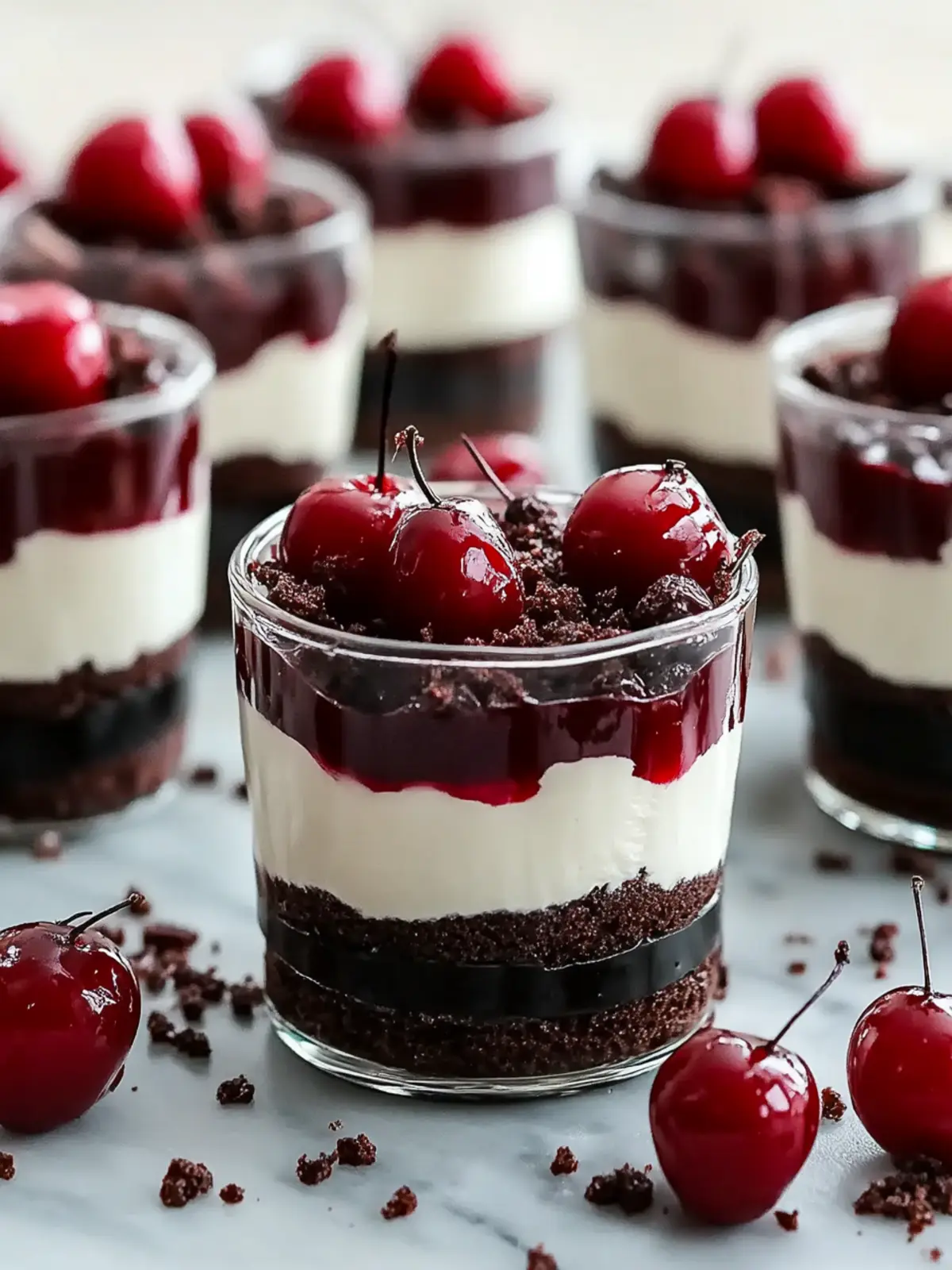Mini Black Forest Cake Cups: No-Bake Elegance in Every Bite 4 Black Forest Cake