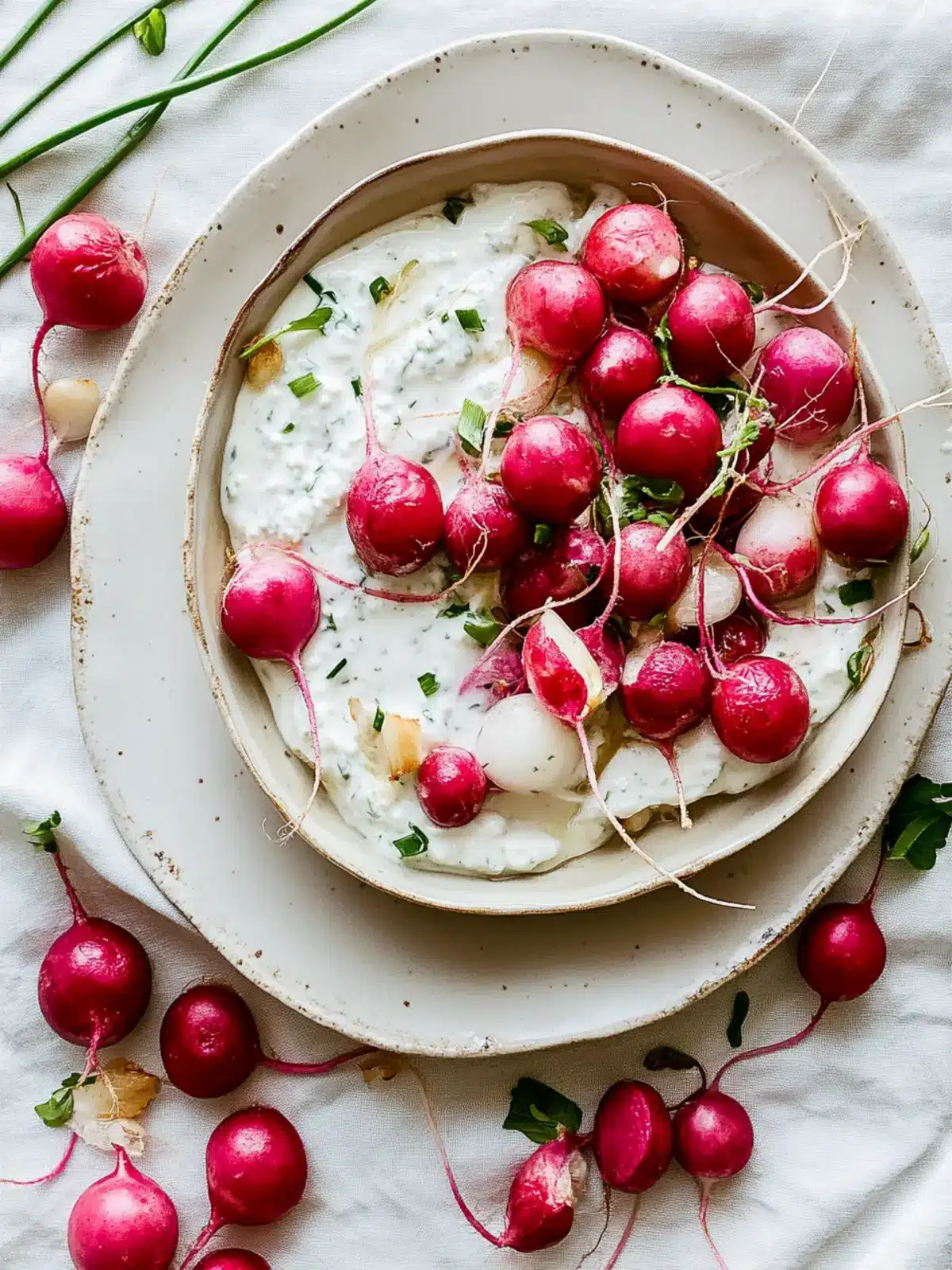 Roasted Radishes with Garlic Chive Yogurt for a Fresh Twist 3 Roasted Radishes with Garlic Chive Yogurt