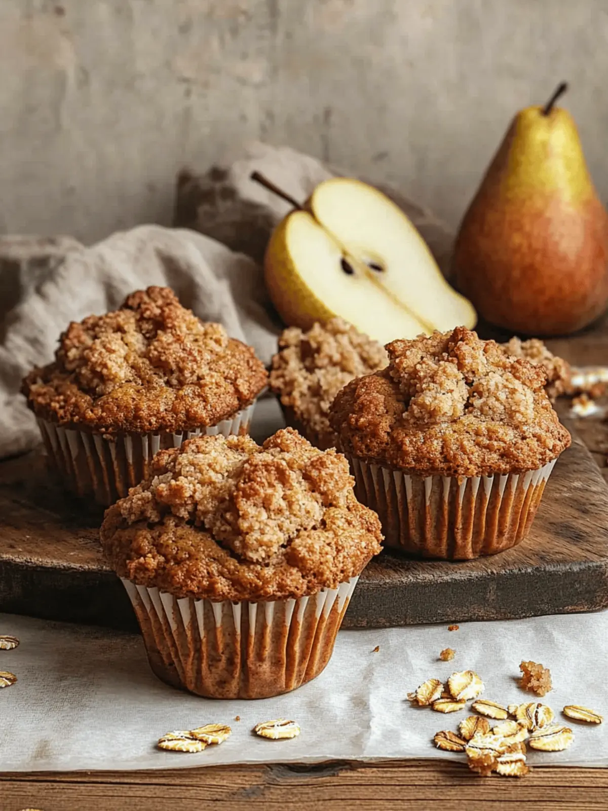 Chai Spiced Pear Muffins with Oatmeal Streusel for Cozy Mornings 3 Chai Spiced Pear Muffins with Oatmeal Streusel