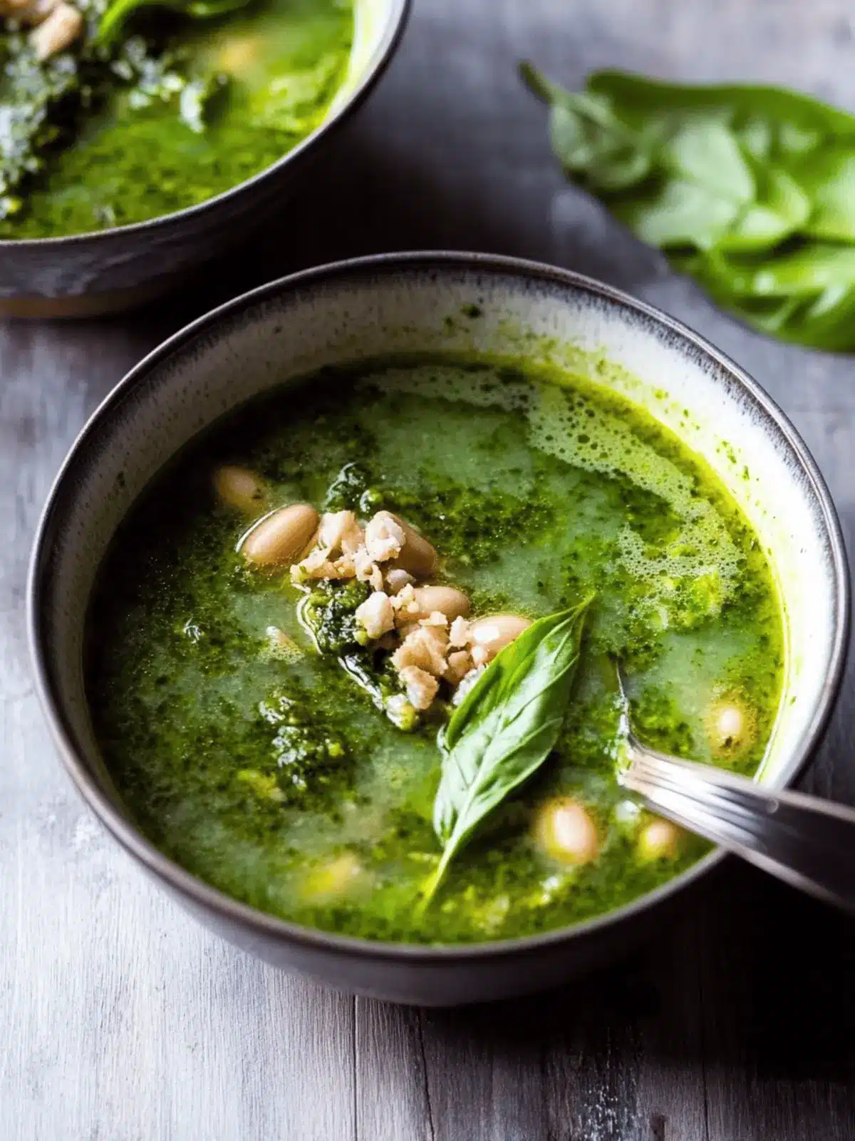 Revitalize Your Day with Vibrant Green Soup With Pesto, Greens & Beans 4 Vibrant Green Soup With Pesto, Greens & Beans