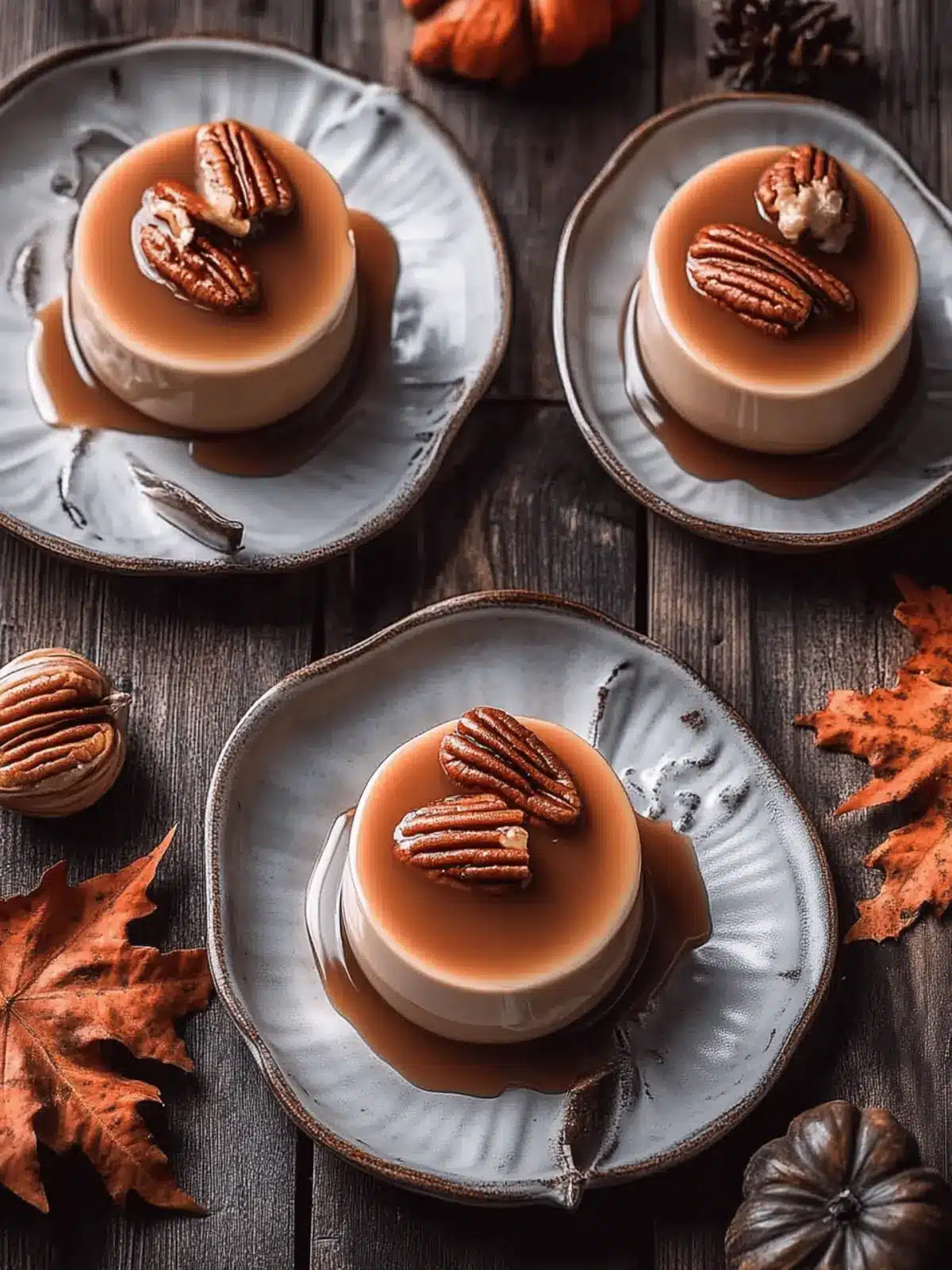 Pumpkin Caramel Panna Cotta with Crunchy Candied Pecans 3 Pumpkin Caramel Panna Cotta with Candied Pecans