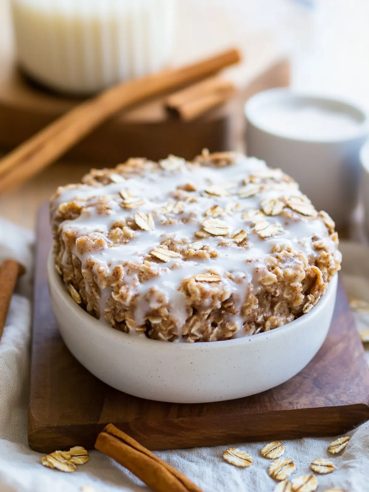 Cinnamon Roll Oatmeal Bake: Your New Healthy Breakfast Treat 3 Cinnamon Roll Oatmeal Bake