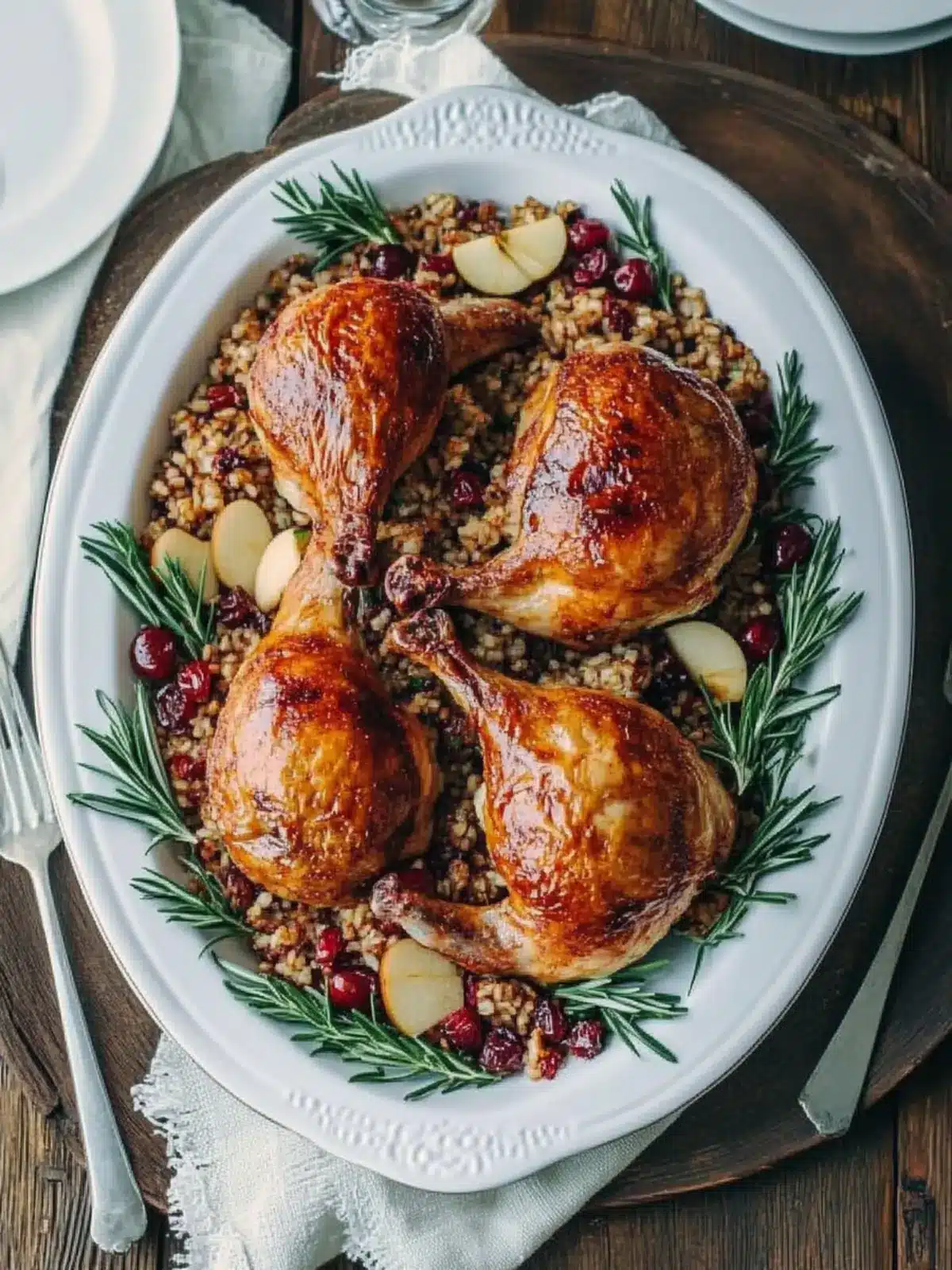 Savory Cornish Hens with Apple-Cranberry Rice Stuffing Delight 2 Cornish Hens with Apple-Cranberry Rice Stuffing