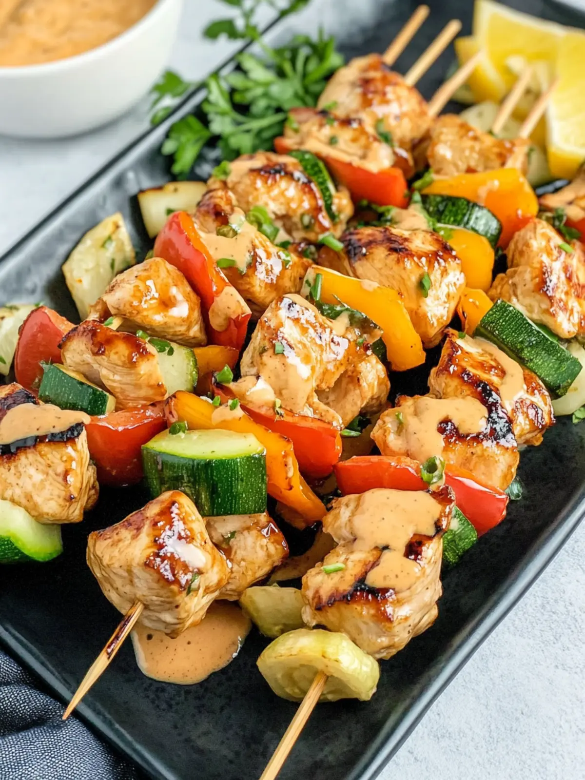 Savor Homemade Hibachi Chicken Skewers & Veggies Tonight 4 Hibachi Chicken Skewers & Veggies