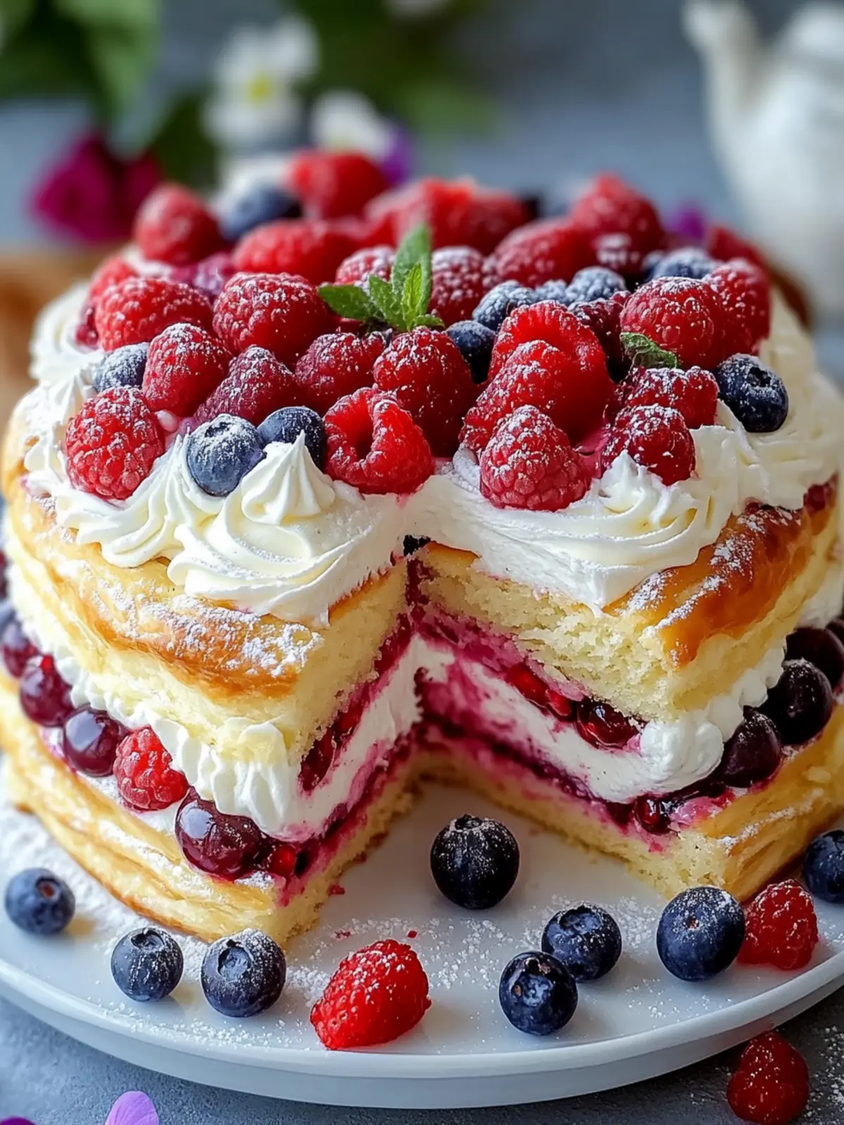 Decadent Berry Cream Pastry Cake for Sweet Moments 3 Berry Cream Pastry Cake