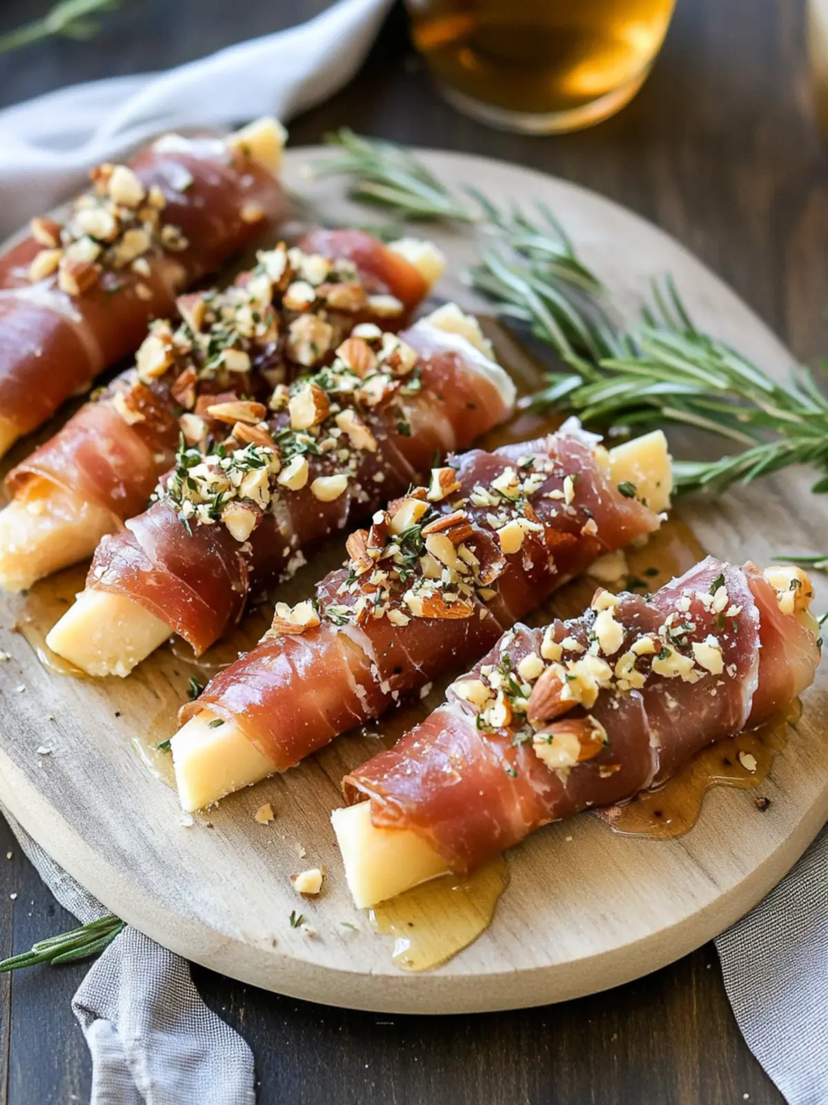 Irresistible Crispy Prosciutto Wrapped Boursin Cheese Bites 3 Crispy Prosciutto Wrapped Boursin Cheese with Honey and Chopped Nuts