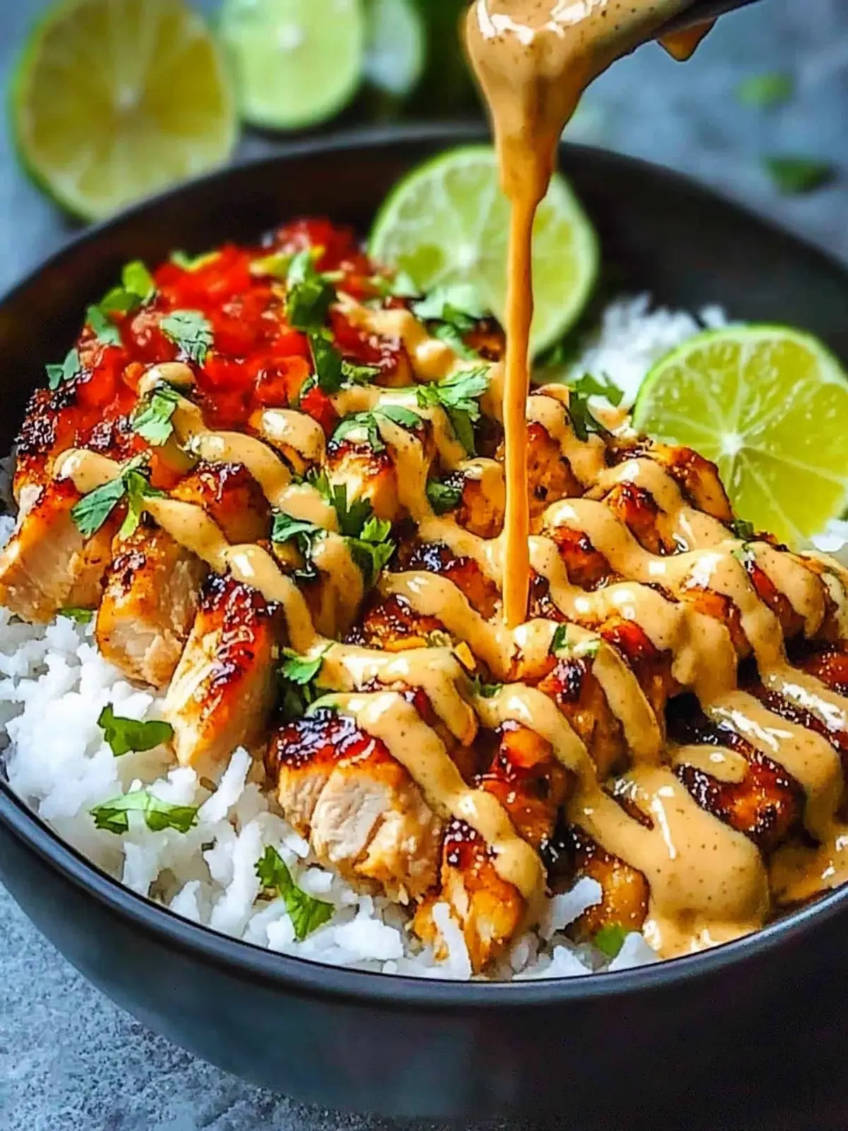 Sweet Chili Chicken Bowl with Coconut Lime Drizzle Magic 4 Sweet Chili Chicken Bowl with Coconut Lime Drizzle
