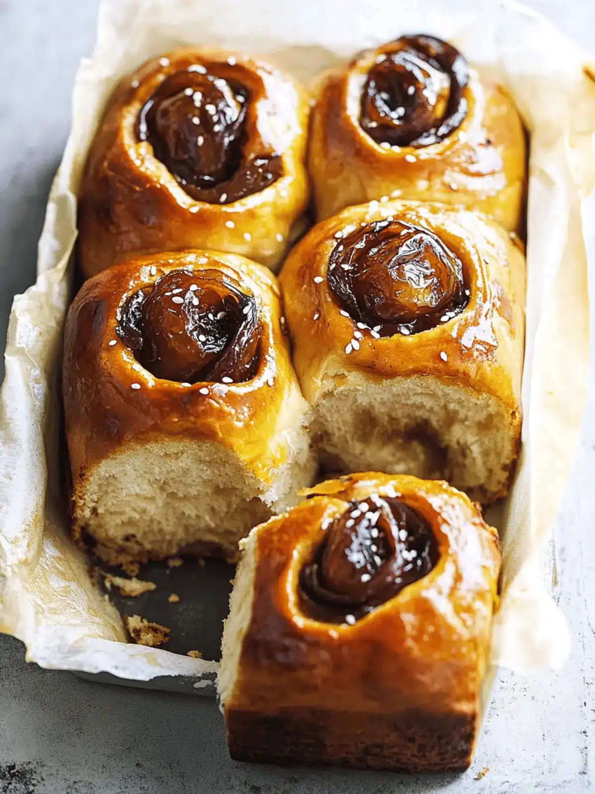 Irresistible Burnt Butter Sesame Date Buns for Your Sweet Cravings 3 burnt butter sesame date buns