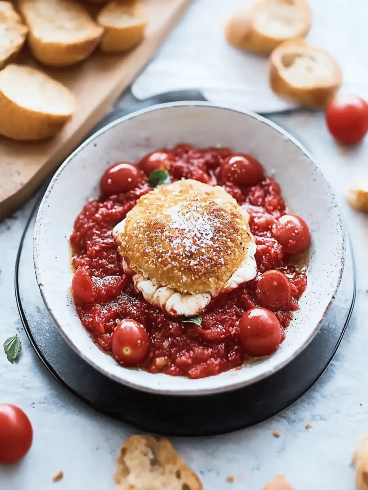 Crispy Fried Burrata with Cherry Tomato Sauce Delight 2 Fried Burrata with Cherry Tomato Sauce