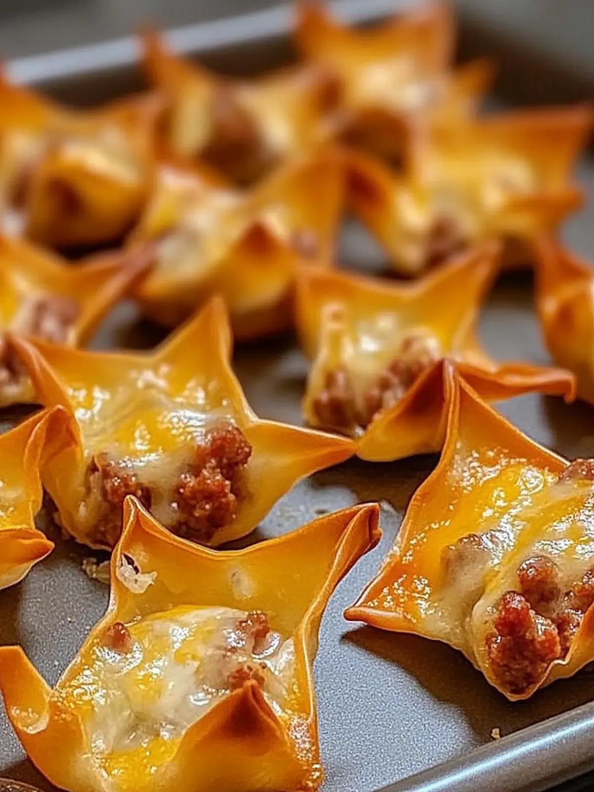 Baked Sausage and Cheese Mini Wontons: Irresistibly Crunchy Treats 2 Baked Sausage and Cheese Mini Wontons