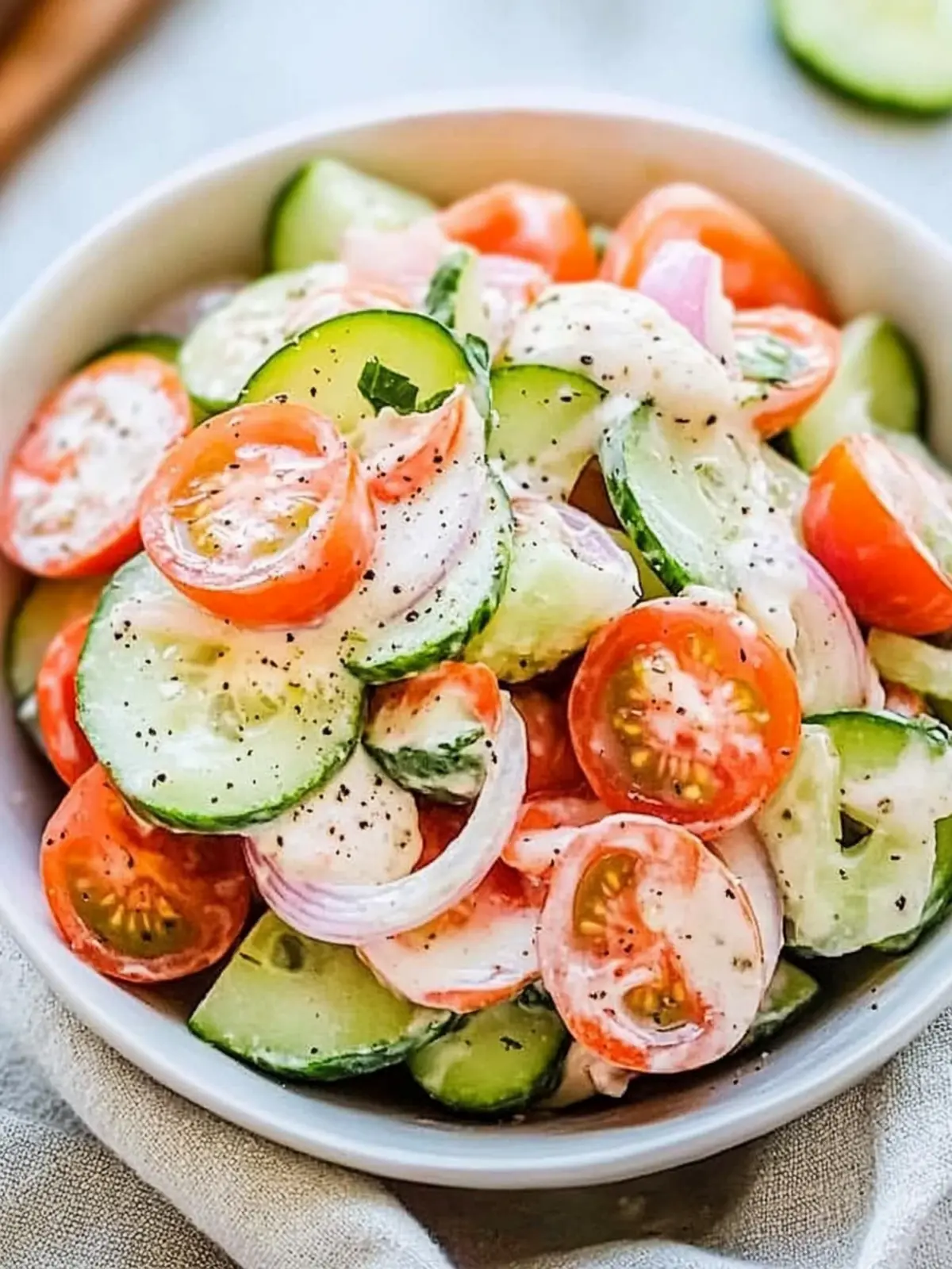 Creamy Cucumber Tomato Onion Salad: A Summer Delight Awaits 4 Creamy Cucumber Tomato Onion Salad