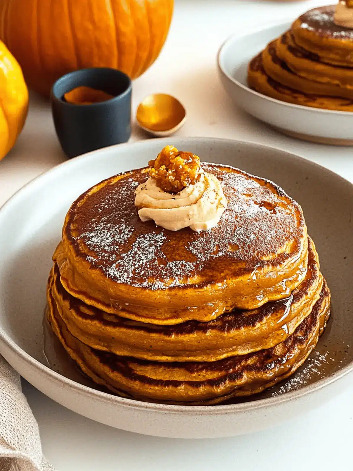 Cozy Pumpkin Pancakes with Fluffy Cinnamon Butter Delight 4 Pumpkin Pancakes