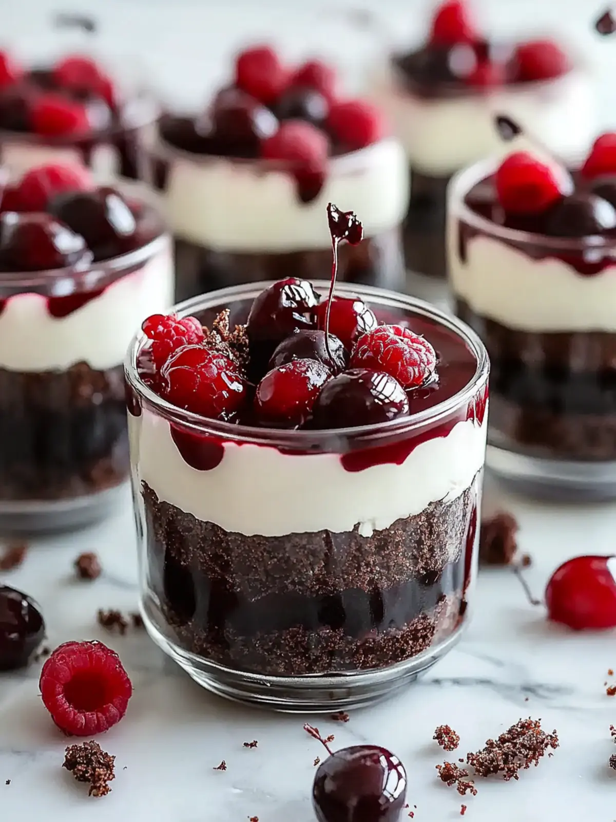 Mini Black Forest Cake Cups: No-Bake Elegance in Every Bite 2 Black Forest Cake