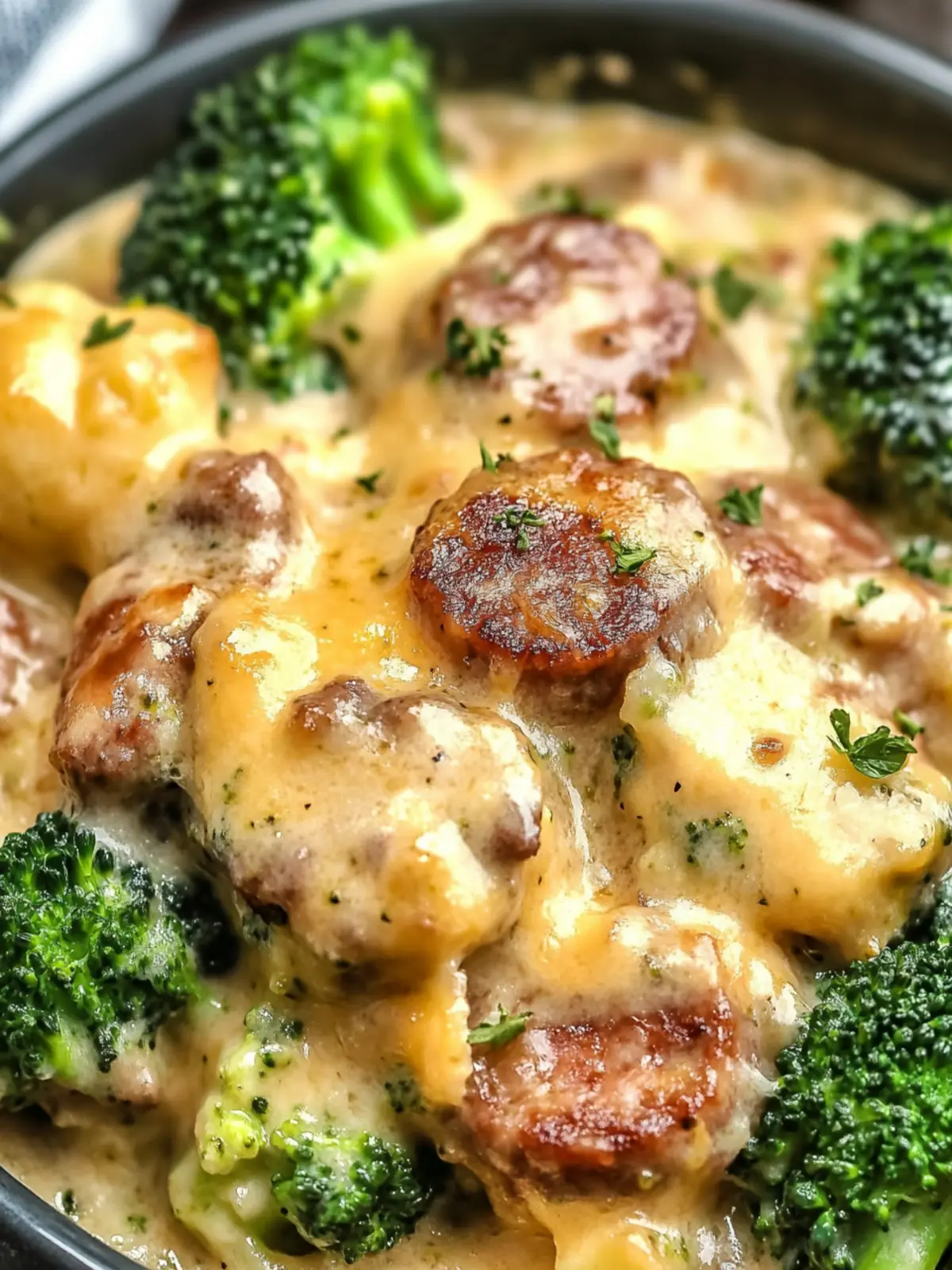 Delicious Keto Broccoli and Cauliflower Au Gratin With Sausage 2 Keto Broccoli and Cauliflower Au Gratin With Sausage
