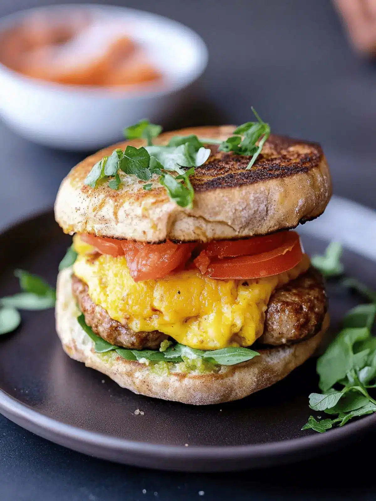 Dairy-Free Sausage Breakfast Sandwich with Creamy Avocado Delight 3 Sausage Breakfast Sandwich