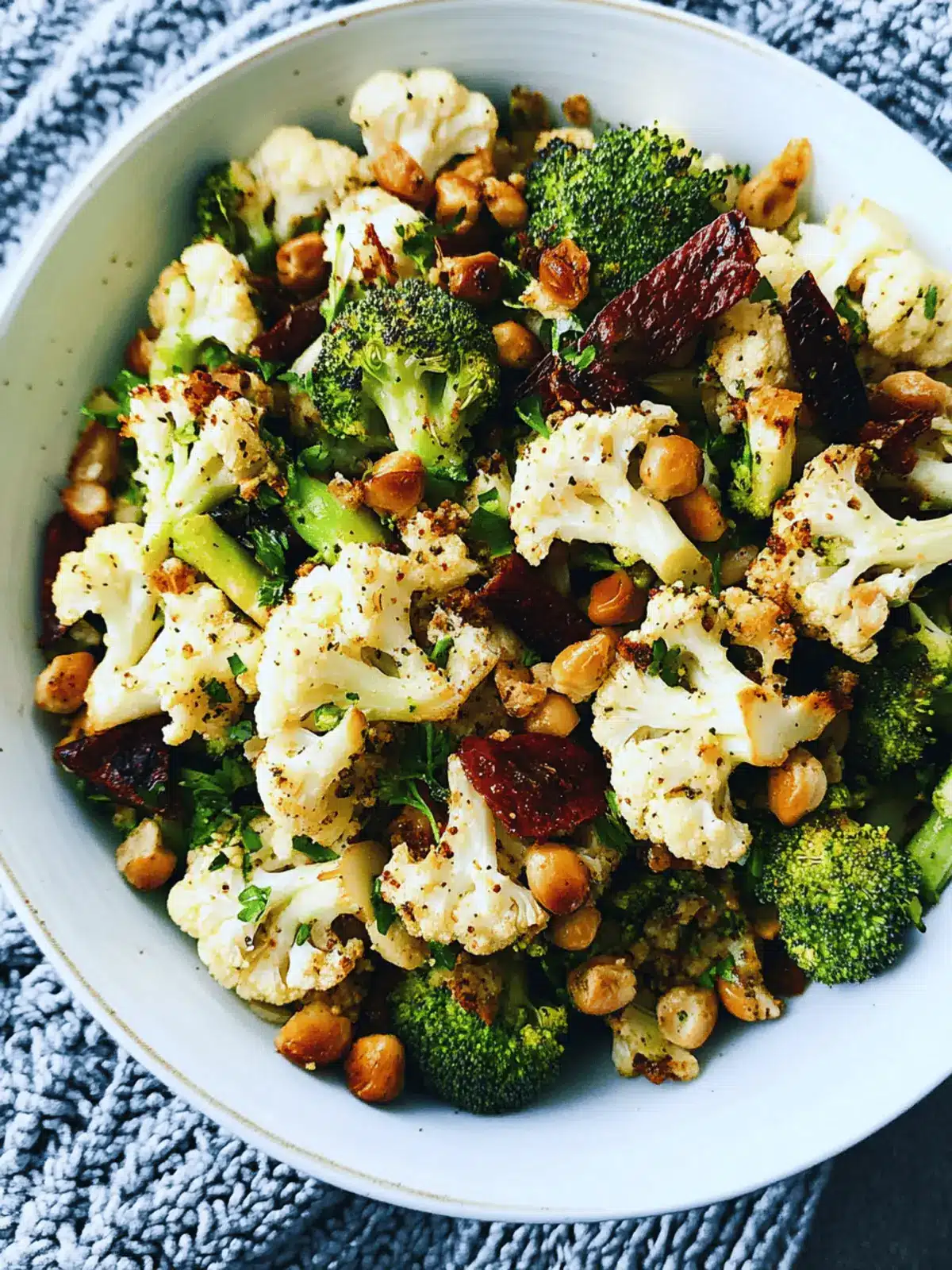 Delicious Za atar Roasted Cauliflower and Broccoli Salad Recipe 2 Za atar Roasted Cauliflower and Broccoli Salad