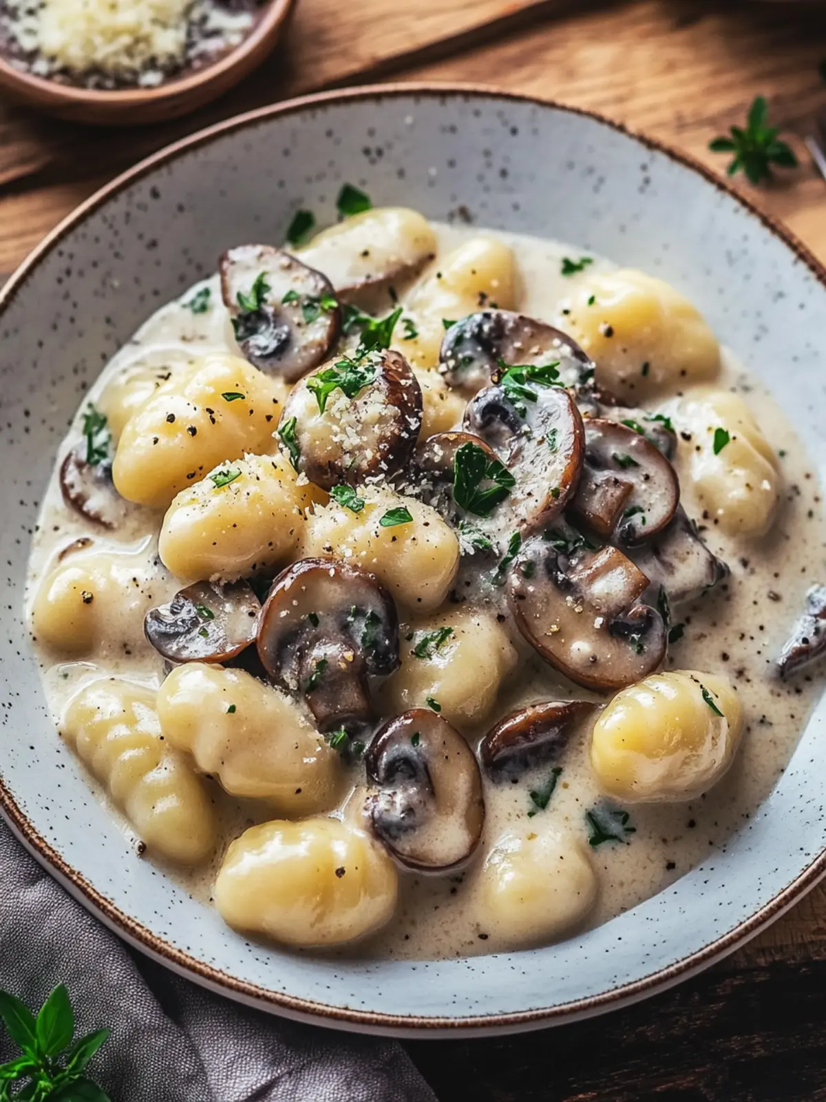 Mushroom Gnocchi with Parmesan Cream Sauce for Cozy Nights 4 Mushroom Gnocchi with Parmesan Cream Sauce