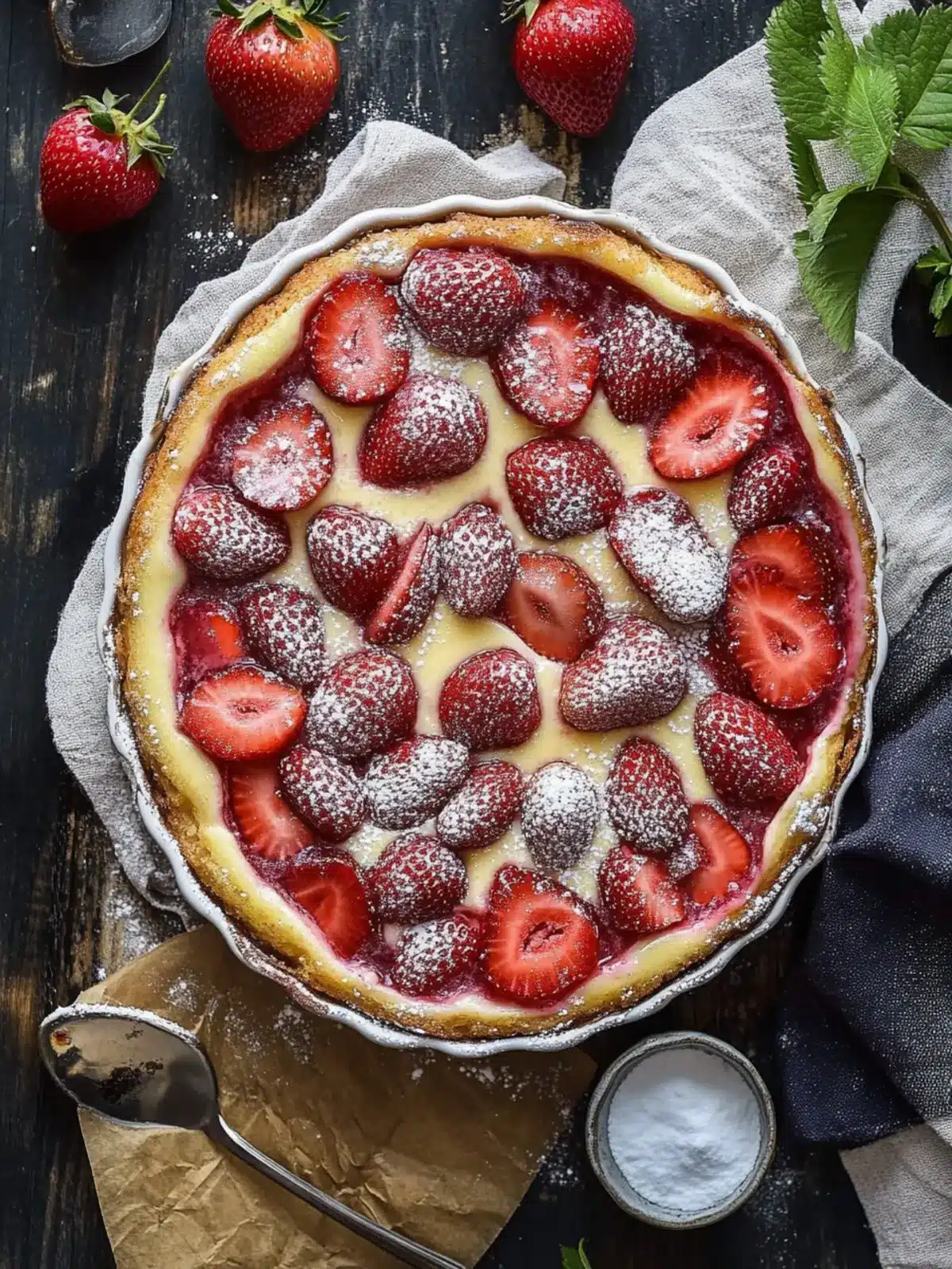 Elevate Dessert Night with Delicious Strawberry Flaugnarde 4 Strawberry Flaugnarde