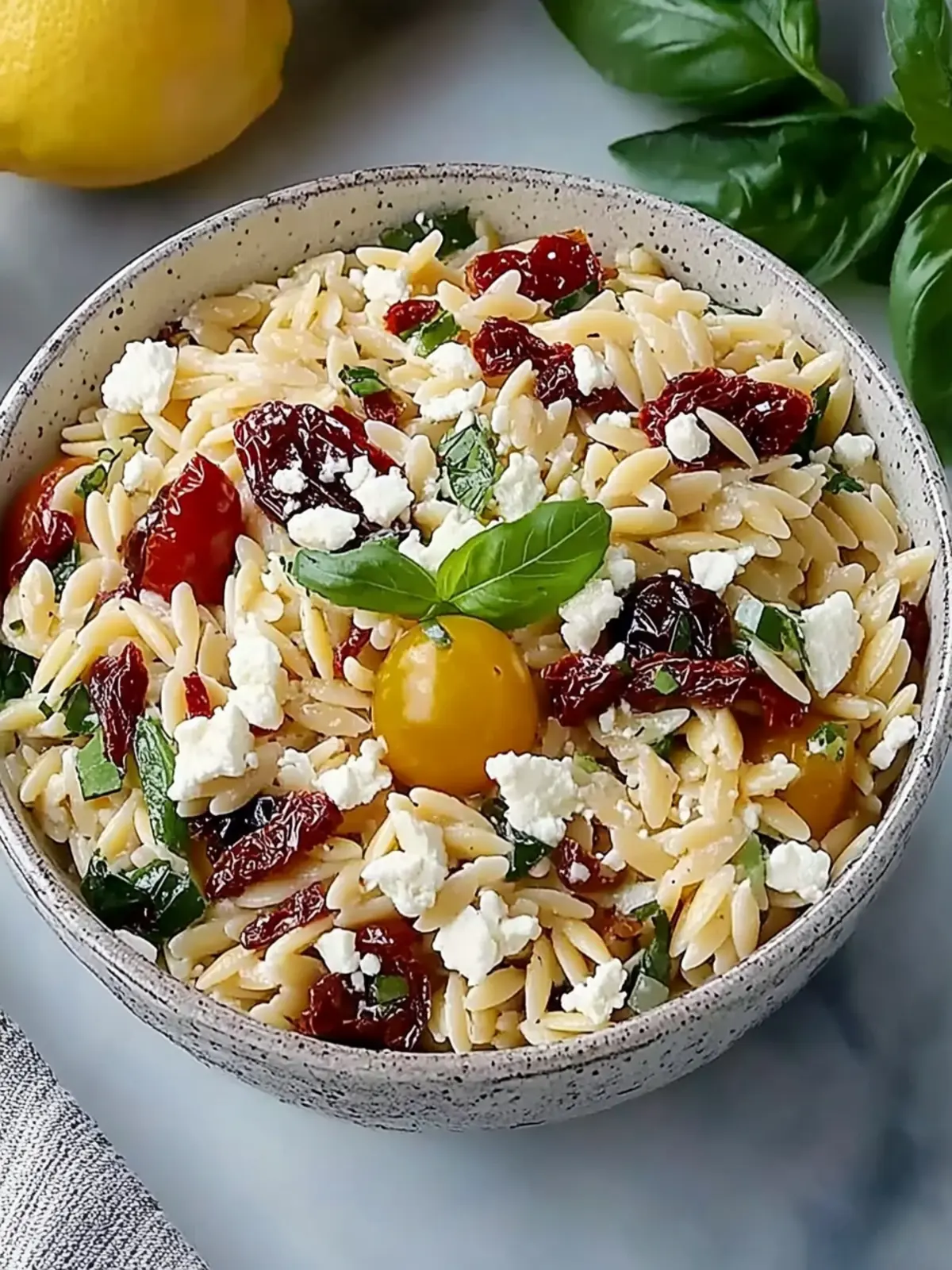 Delicious Orzo Pasta Salad with Feta and Sun Dried Tomatoes 3 Orzo Pasta Salad with Feta and Sun Dried Tomatoes