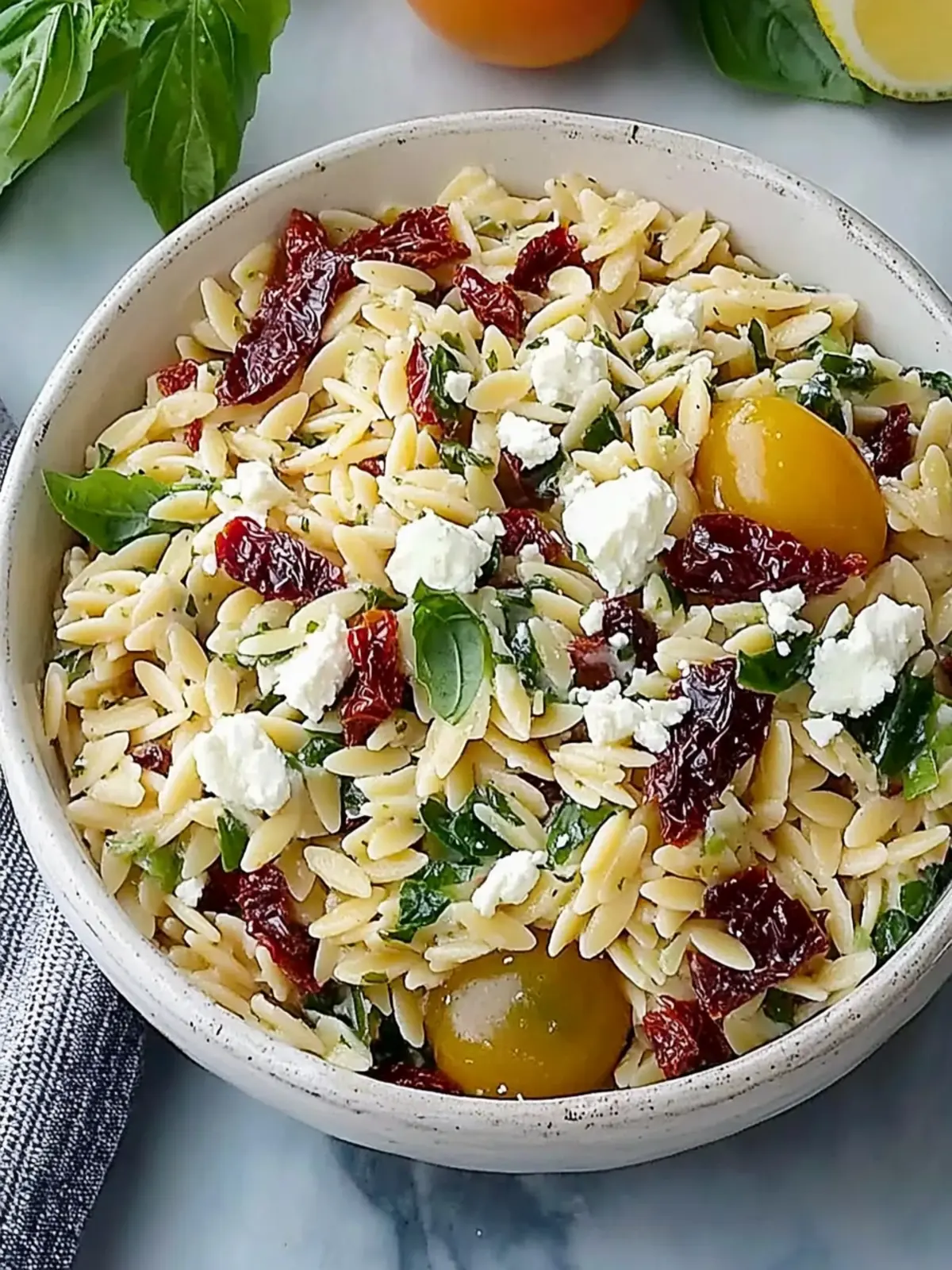Delicious Orzo Pasta Salad with Feta and Sun Dried Tomatoes 4 Orzo Pasta Salad with Feta and Sun Dried Tomatoes
