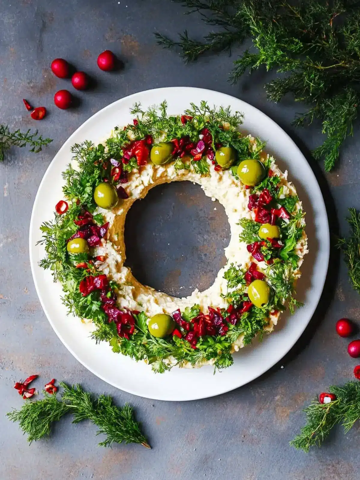 Olivier Salad Wreath: A Festive Twist for Holiday Gatherings 4 Olivier Salad Wreath