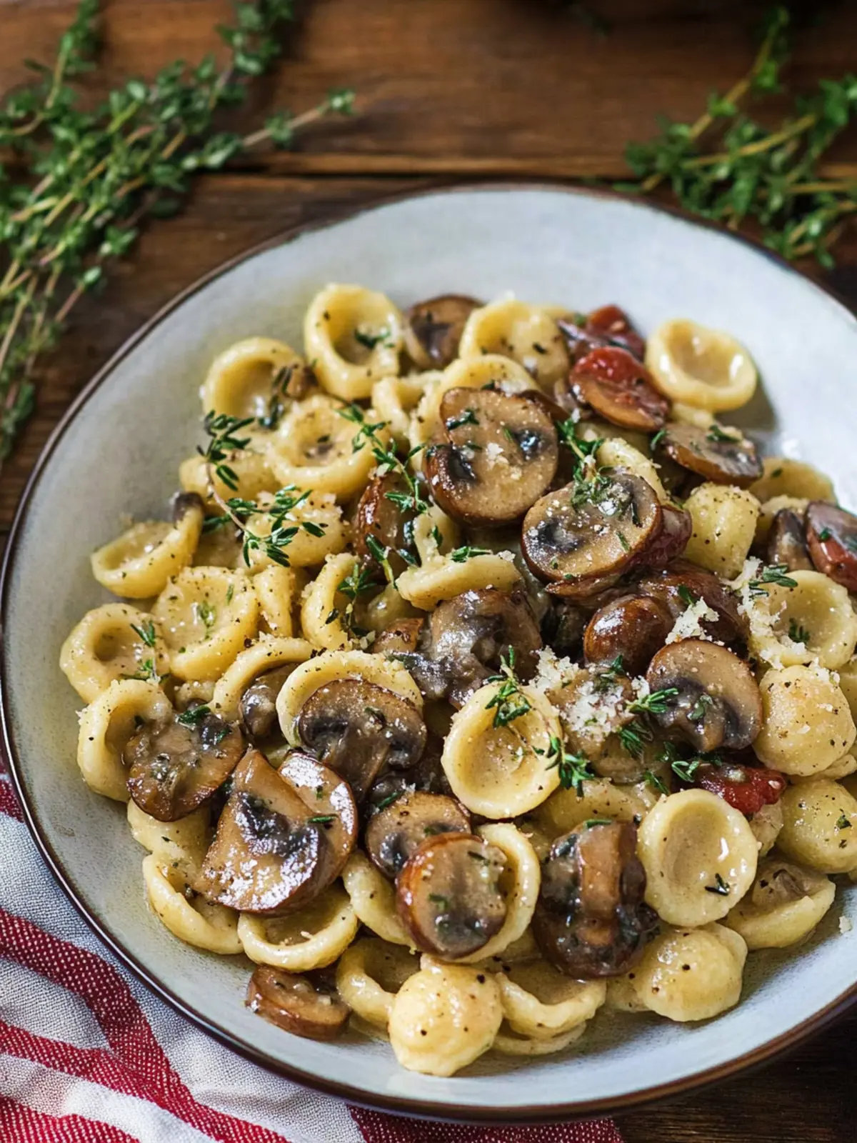Delicious Orecchiette with Mushroom Thyme Sauce for Cozy Nights 4 Orecchiette with Mushroom Thyme Sauce