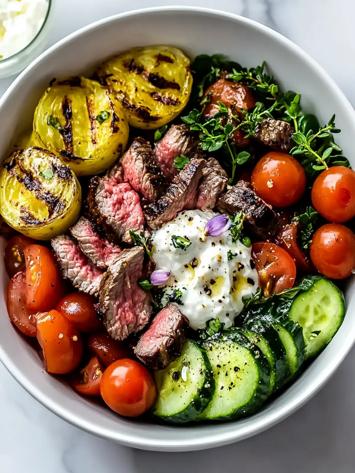 Savor the Flavor: Quick Mediterranean Steak Bowl Bliss 4 Mediterranean Steak Bowl
