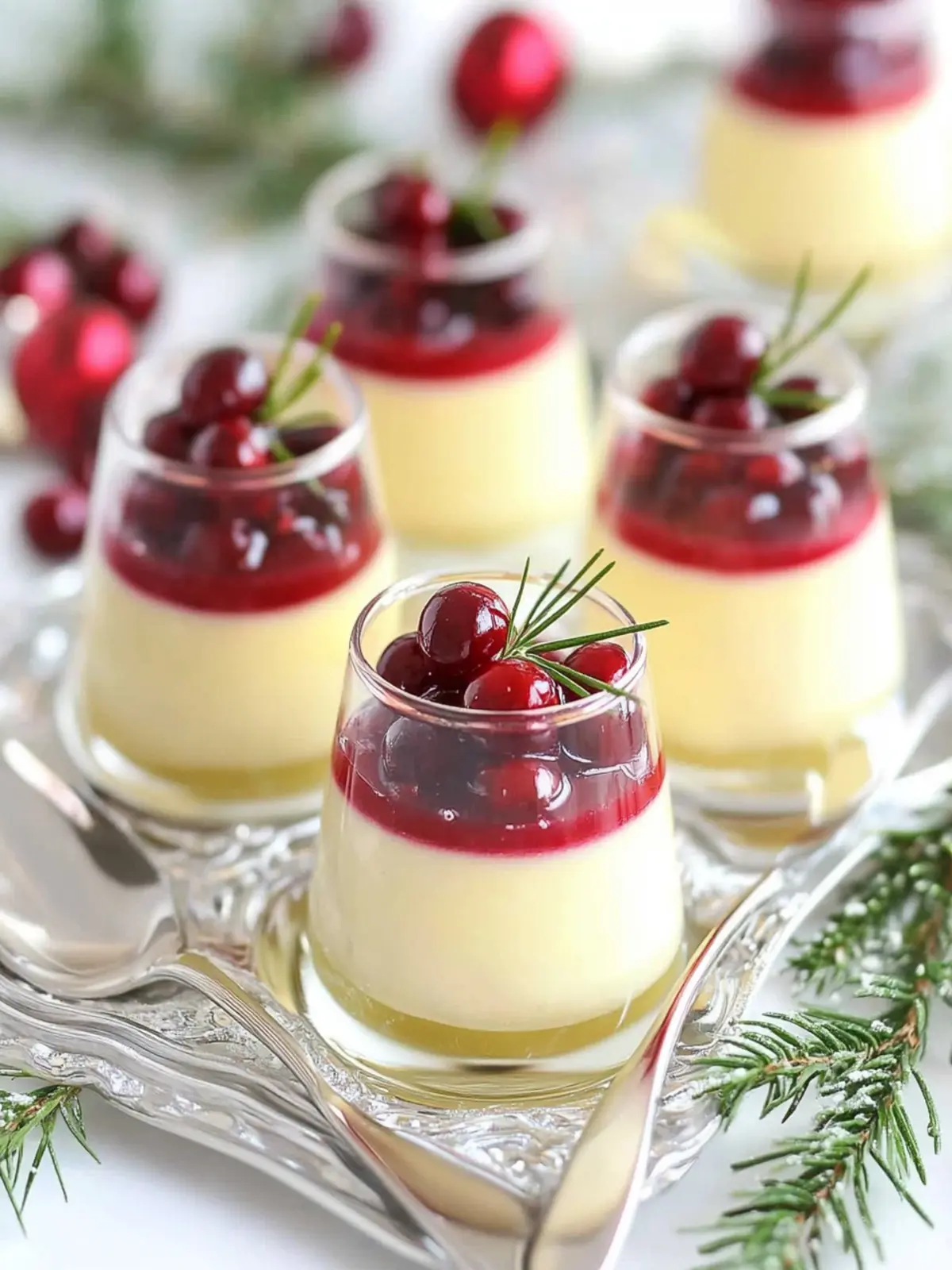 Indulgent Eggnog Panna Cotta with Spiked Cranberry Sauce 2 Eggnog Panna Cotta with Spiked Cranberry Sauce