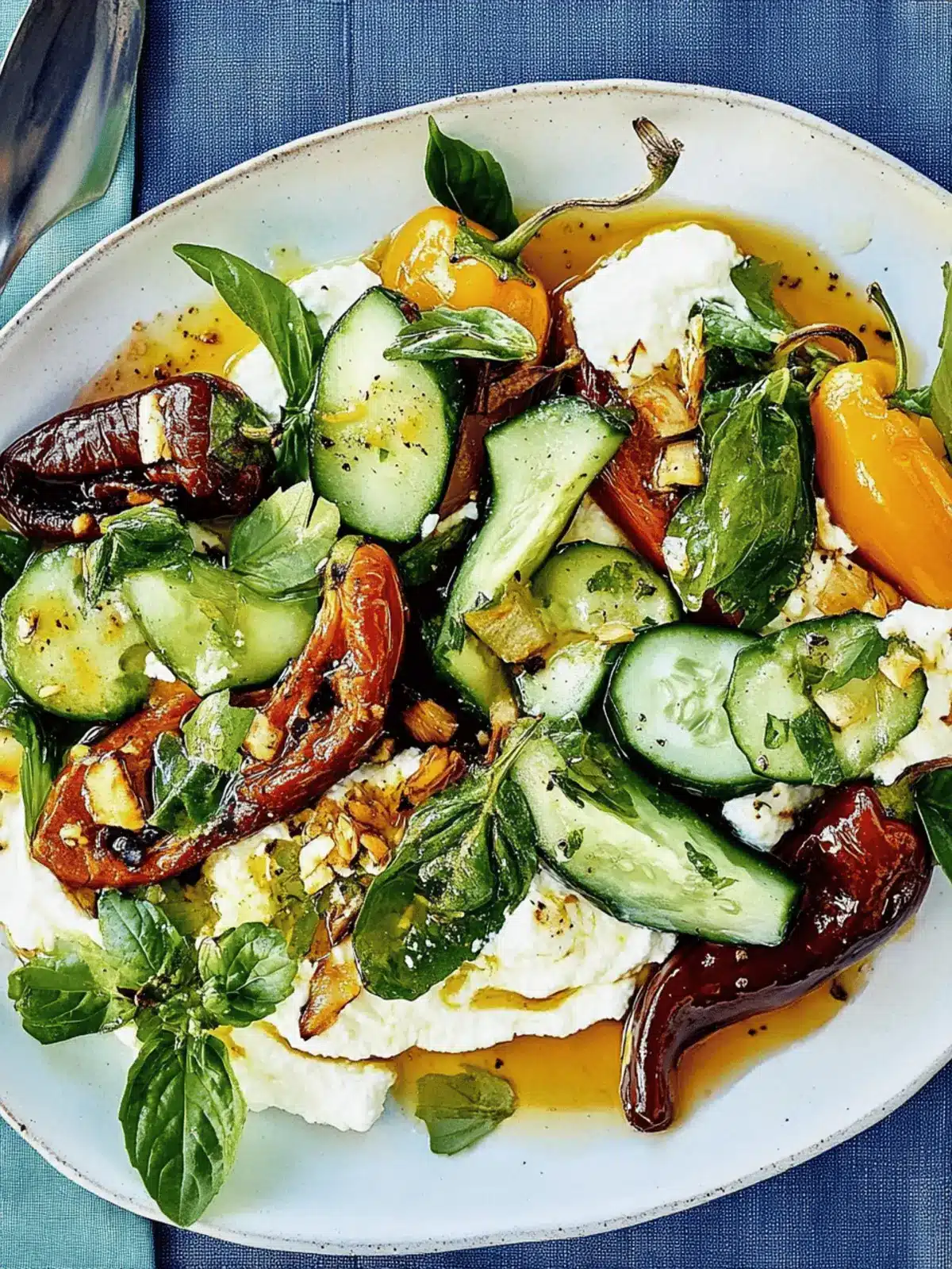 Charred Peppers with Lemon Ricotta and Cucumbers Delight 4 Charred Peppers With Lemon Ricotta and Cucumbers