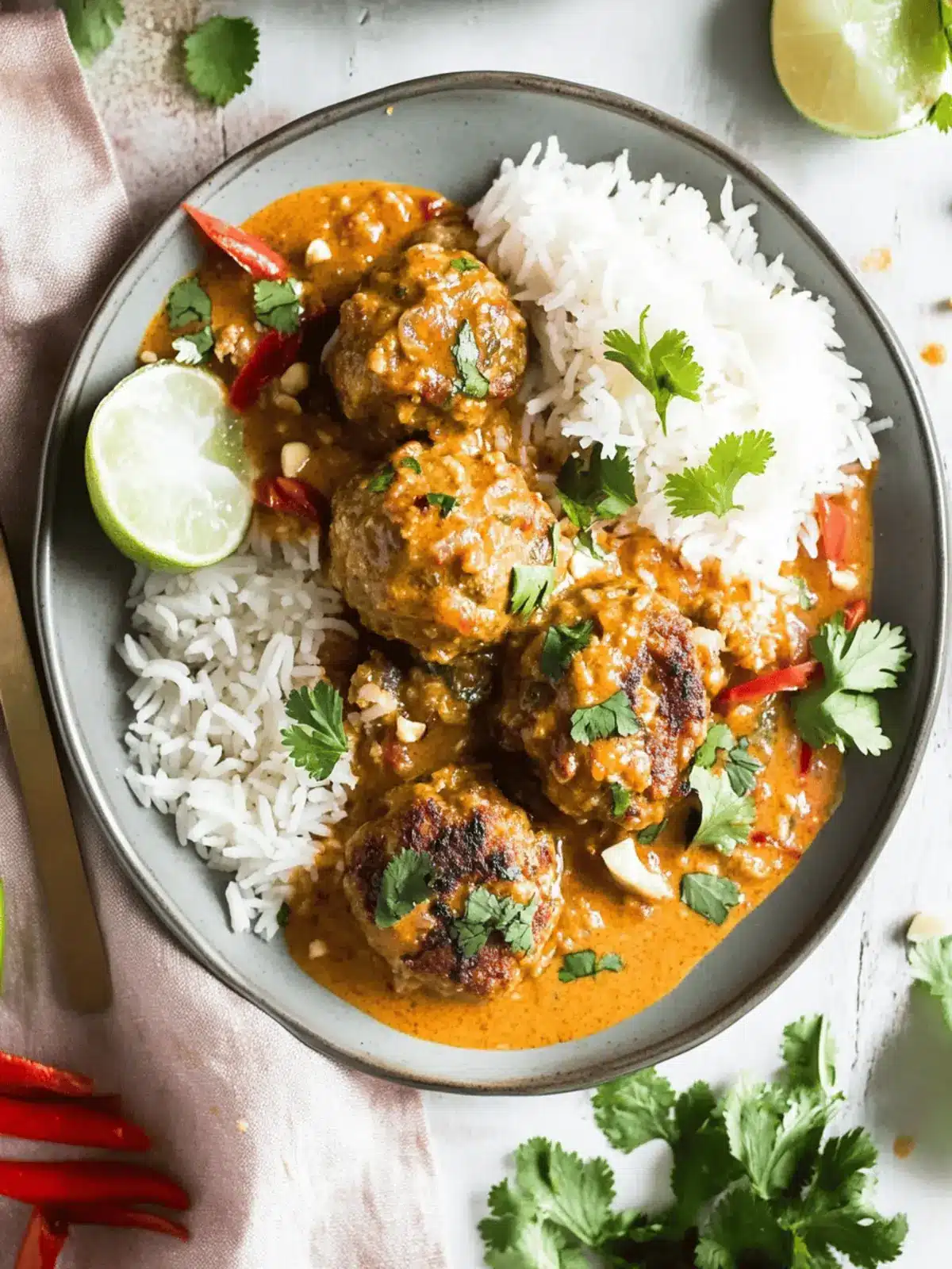 Thai Curry Meatballs with Jasmine Rice That Steal the Show 2 Thai Curry Meatballs with Jasmine Rice