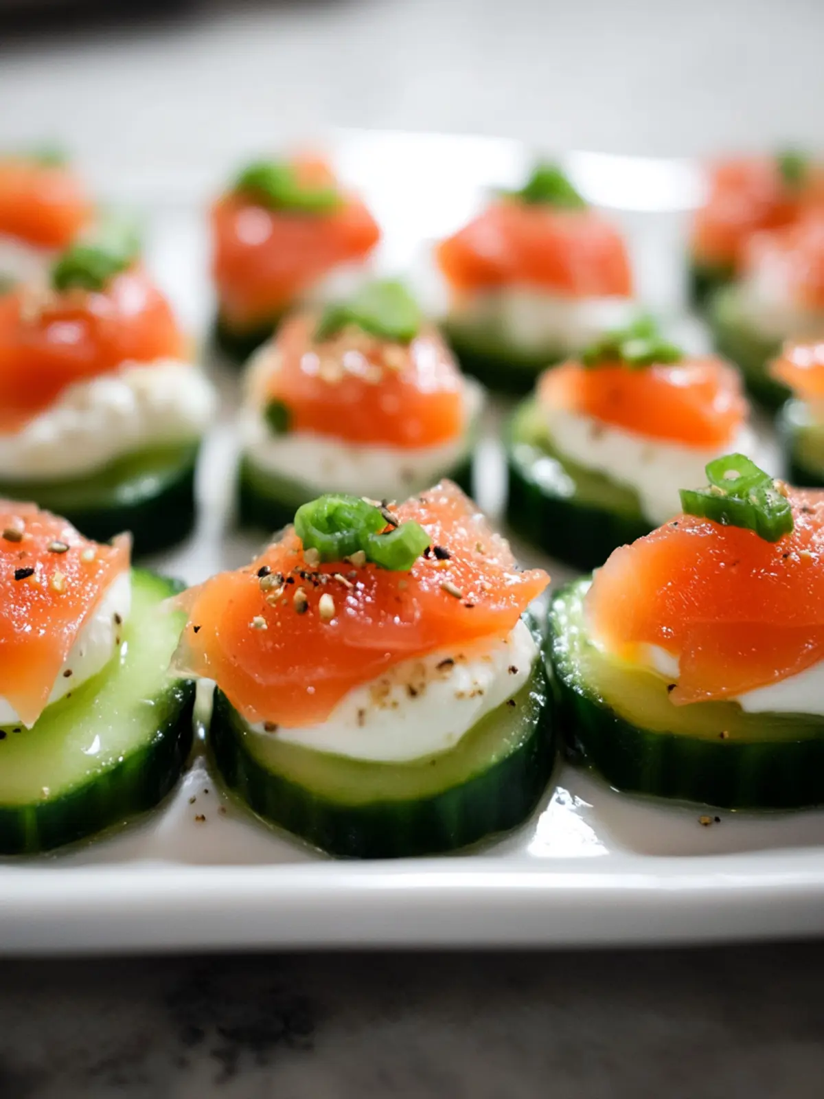 Cucumber Bites with Smoked Salmon for Effortless Entertaining 2 Cucumber Bites with Smoked Salmon