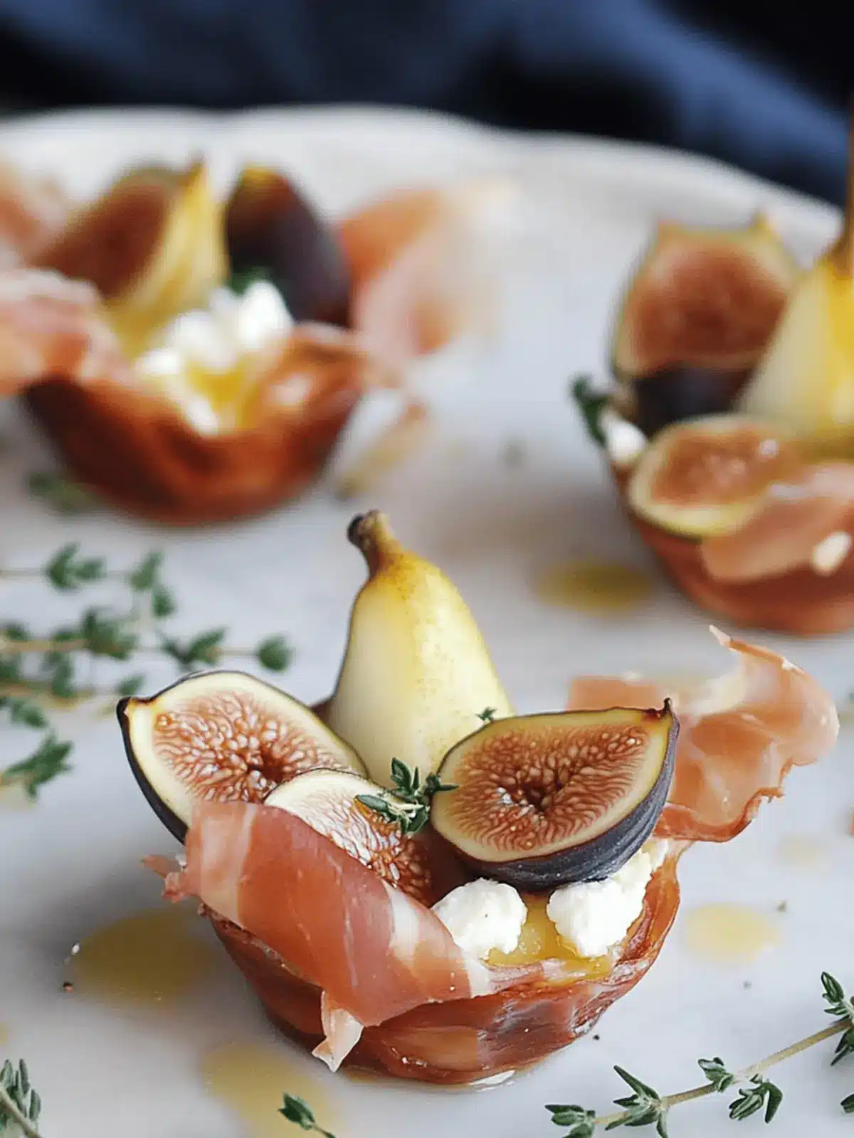 Prosciutto Cups with Goat Cheese, Fig & Pear: A Flavorful Delight 4 Prosciutto Cups with Goat Cheese, Fig & Pear