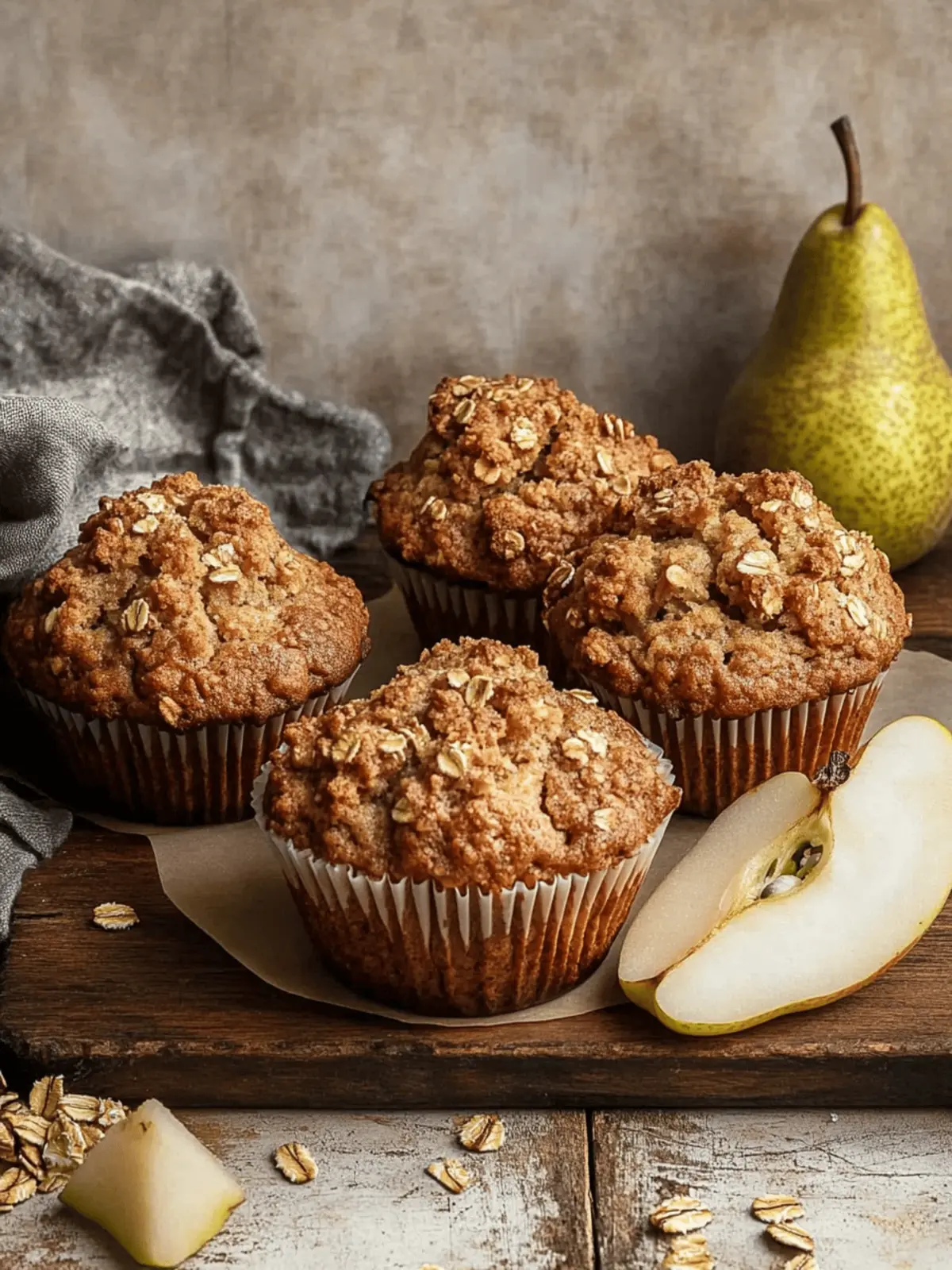 Chai Spiced Pear Muffins with Oatmeal Streusel for Cozy Mornings 4 Chai Spiced Pear Muffins with Oatmeal Streusel