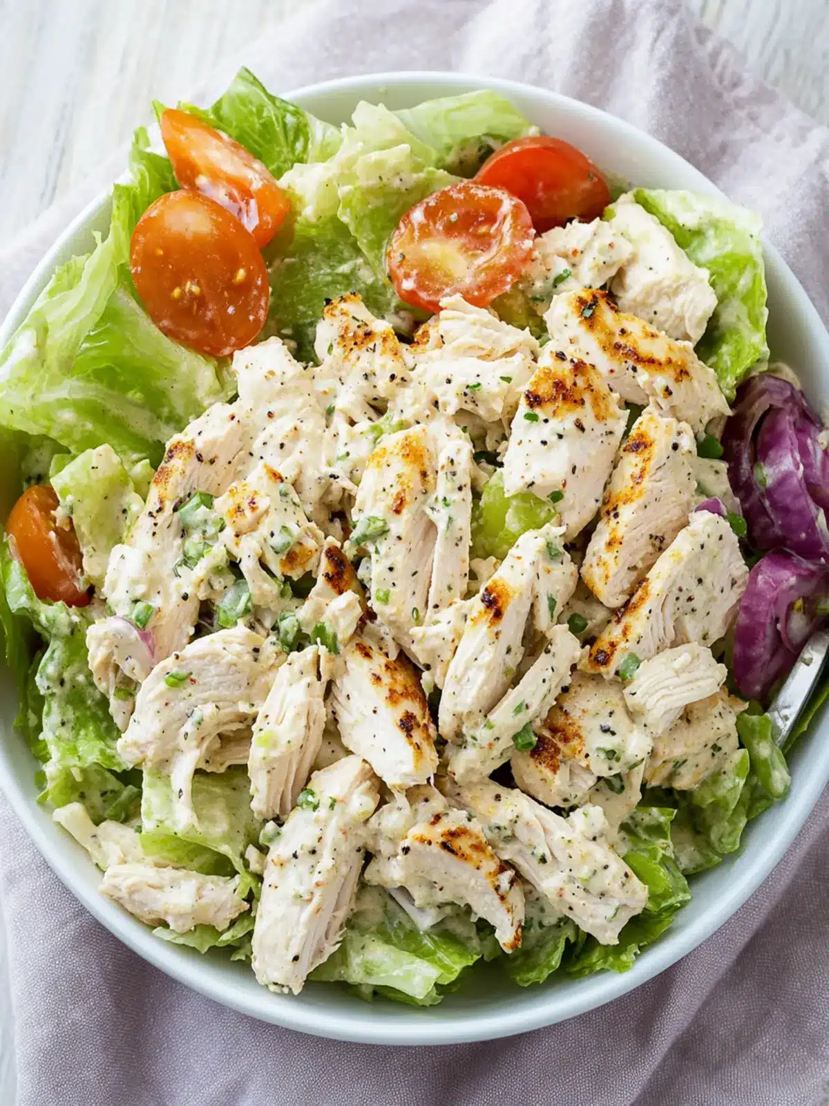 Delicious Ranch Chicken Salad Packed with 39g of Protein 2 Ranch Chicken Salad