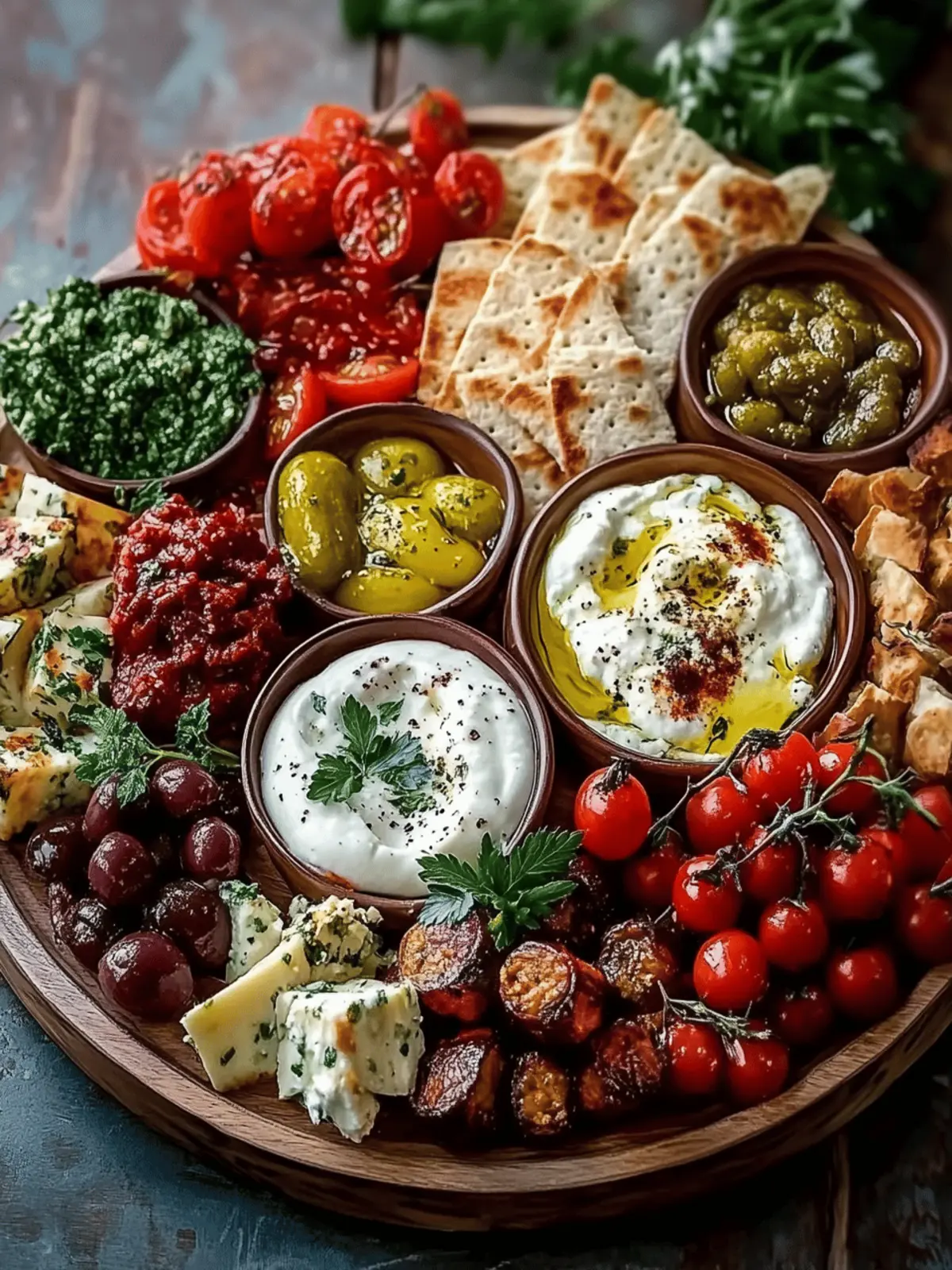 Colorful Mediterranean Mezze Tapas Platter for Easy Sharing 3 Mediterranean Mezze Tapas Platter