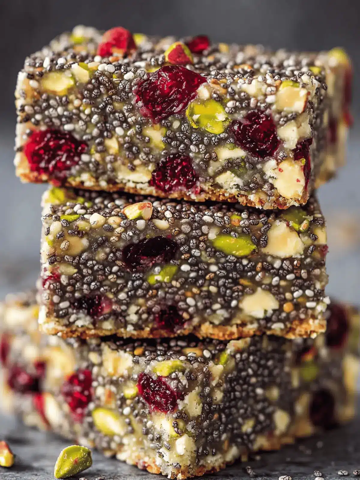 Delicious Pistachio Cranberry Chia Bars for Guilt-Free Snacking 2 Pistachio Cranberry Chia Bars