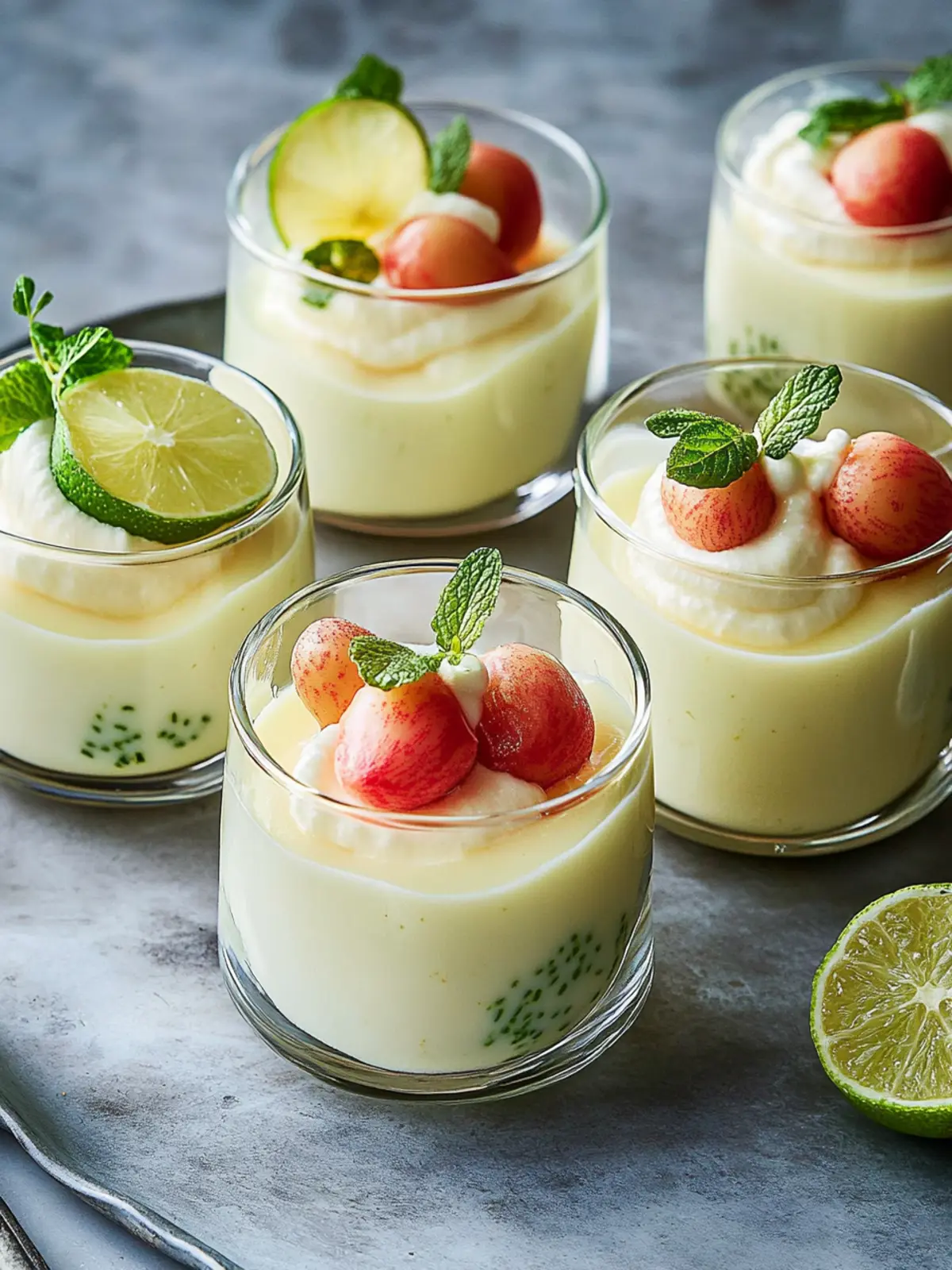 Delicious Lime Custards with Lychees for a Tropical Treat 3 Lime Custards With Lychees
