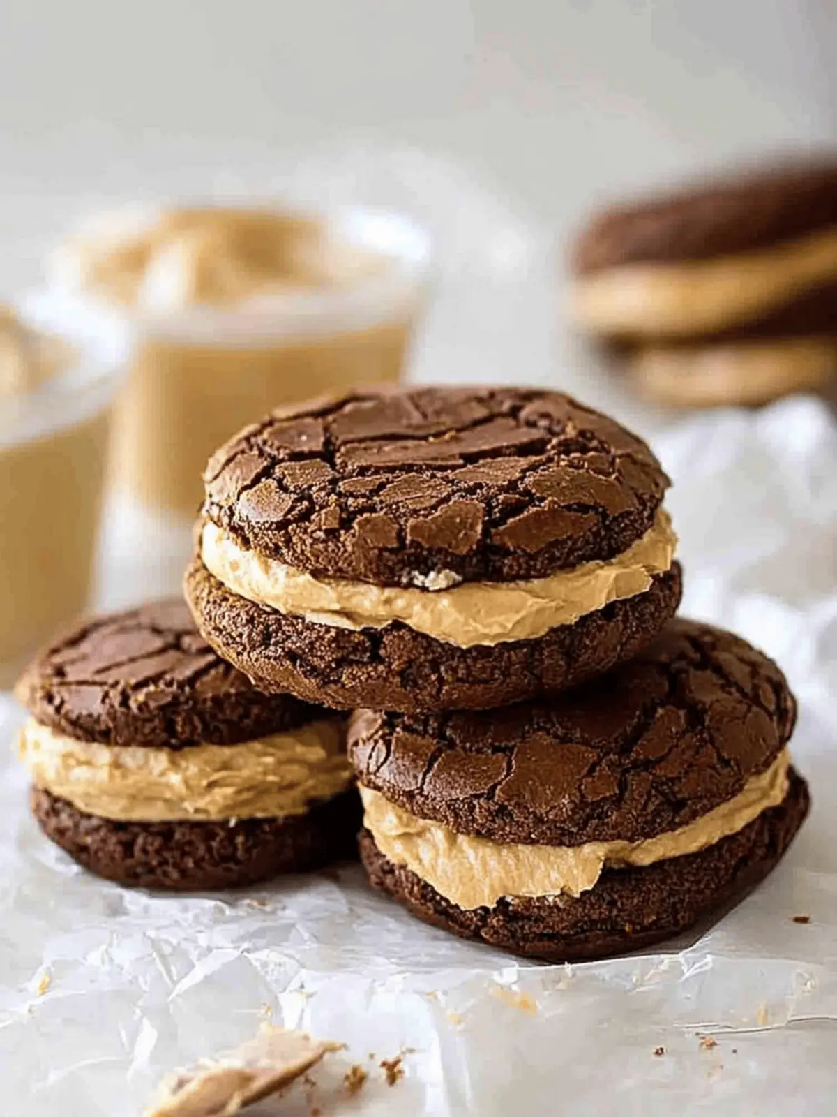 Ultimate Brownie Cookie Sandwich with Peanut Butter Frosting Delight 4 Brownie Cookie Sandwich with Peanut Butter Frosting