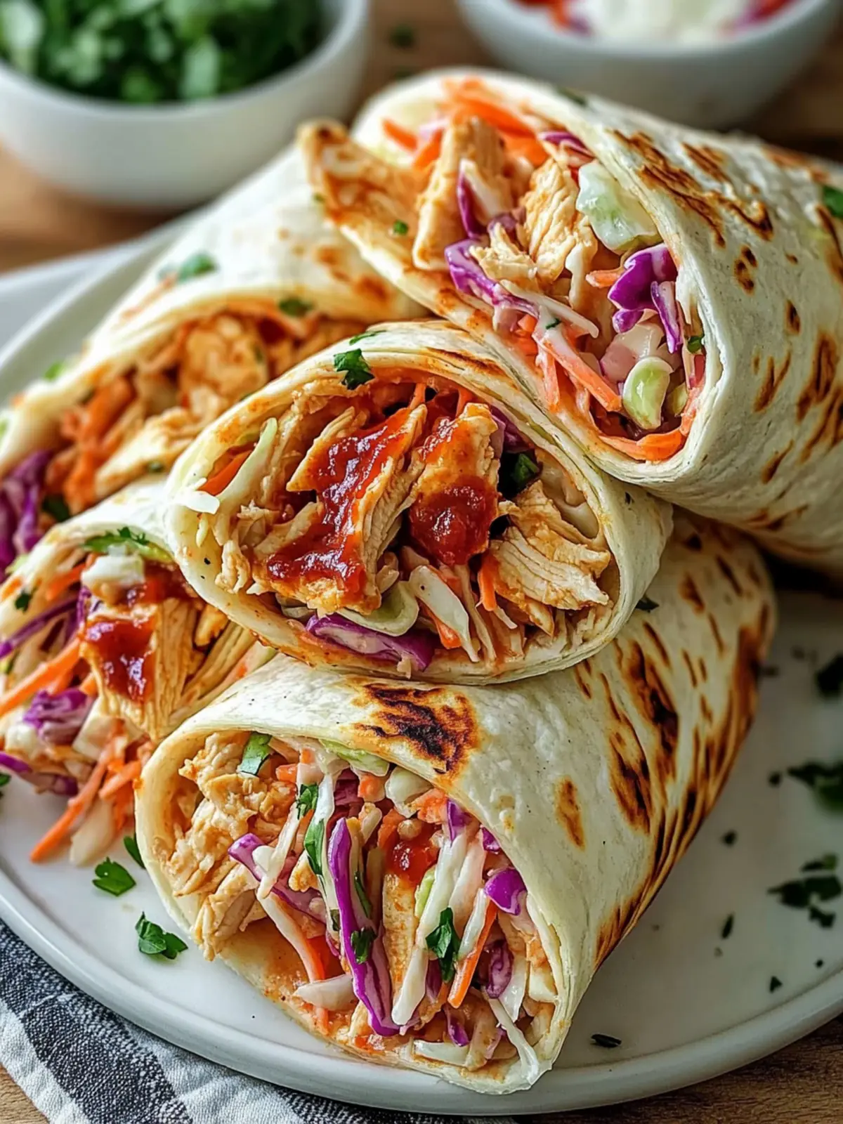 BBQ Chicken Coleslaw Wraps for a Flavorful Quick Lunch 4 BBQ Chicken Coleslaw Wraps
