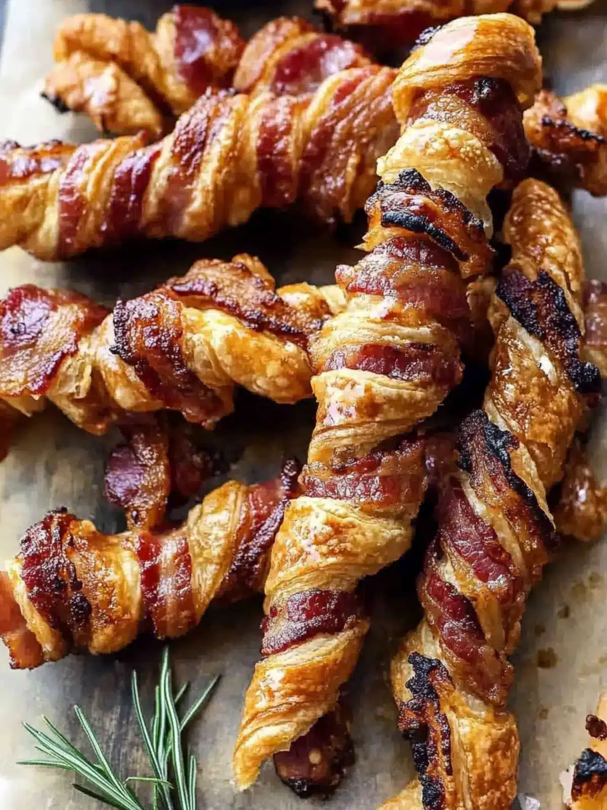 Sweet and Savory Cheesy Bacon Wrapped Puff Pastry Twists Delight 3 Sweet and Savory Cheesy Bacon Wrapped Puff Pastry Twists.