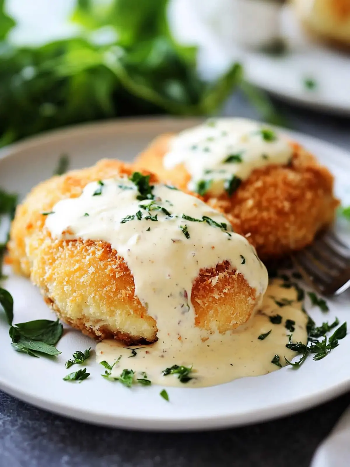 Delicious Chicken Pillows with Creamy Parmesan Sauce Bliss 3 Chicken Pillows with Creamy Parmesan Sauce