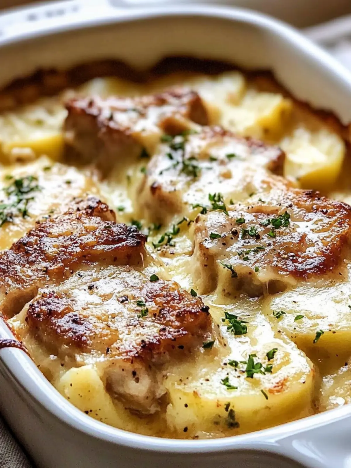 Savory Smothered Pork Chop Scalloped Potato Casserole Delight 3 Smothered Pork Chop Scalloped Potato Casserole