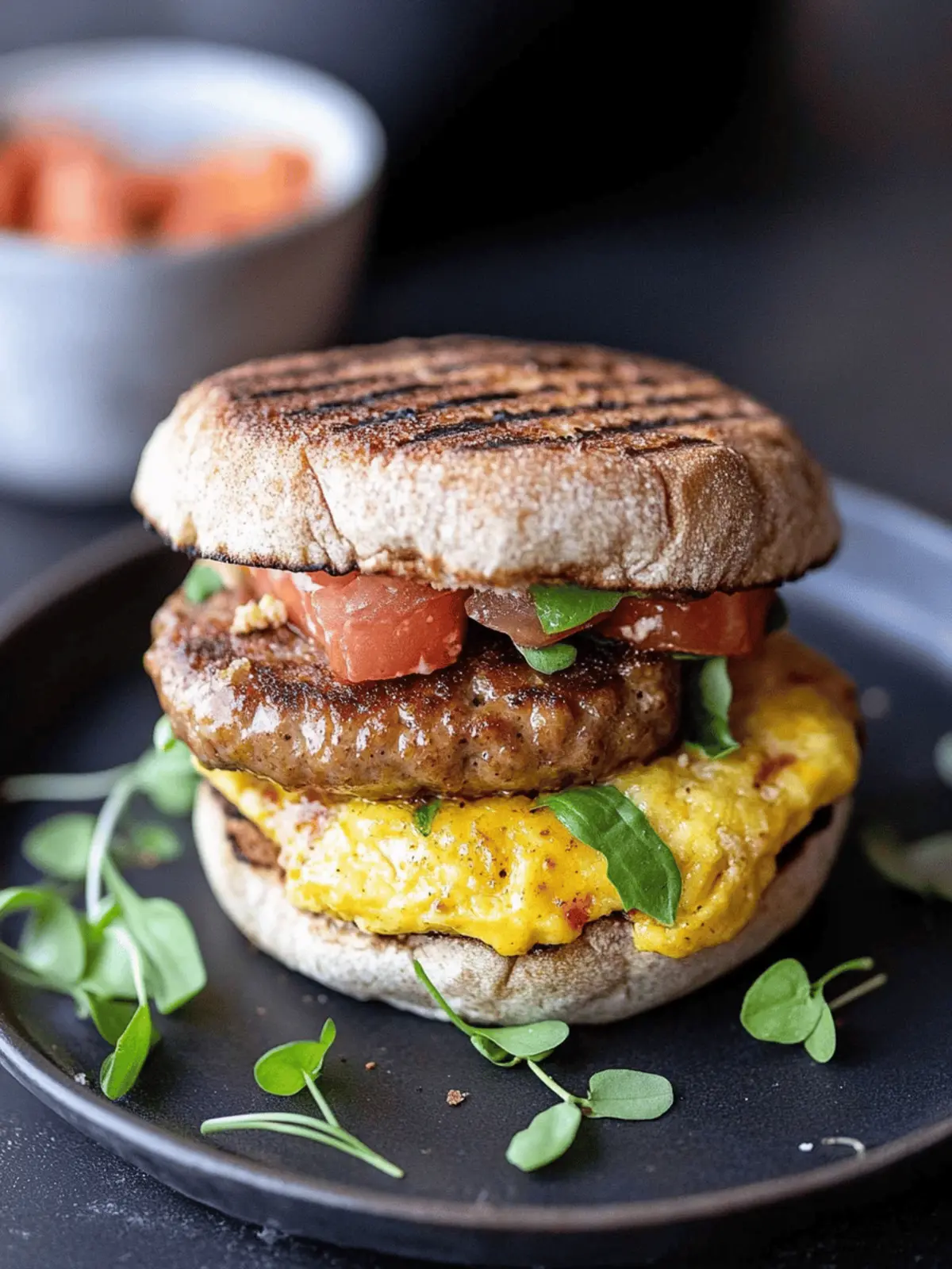 Dairy-Free Sausage Breakfast Sandwich with Creamy Avocado Delight 4 Sausage Breakfast Sandwich