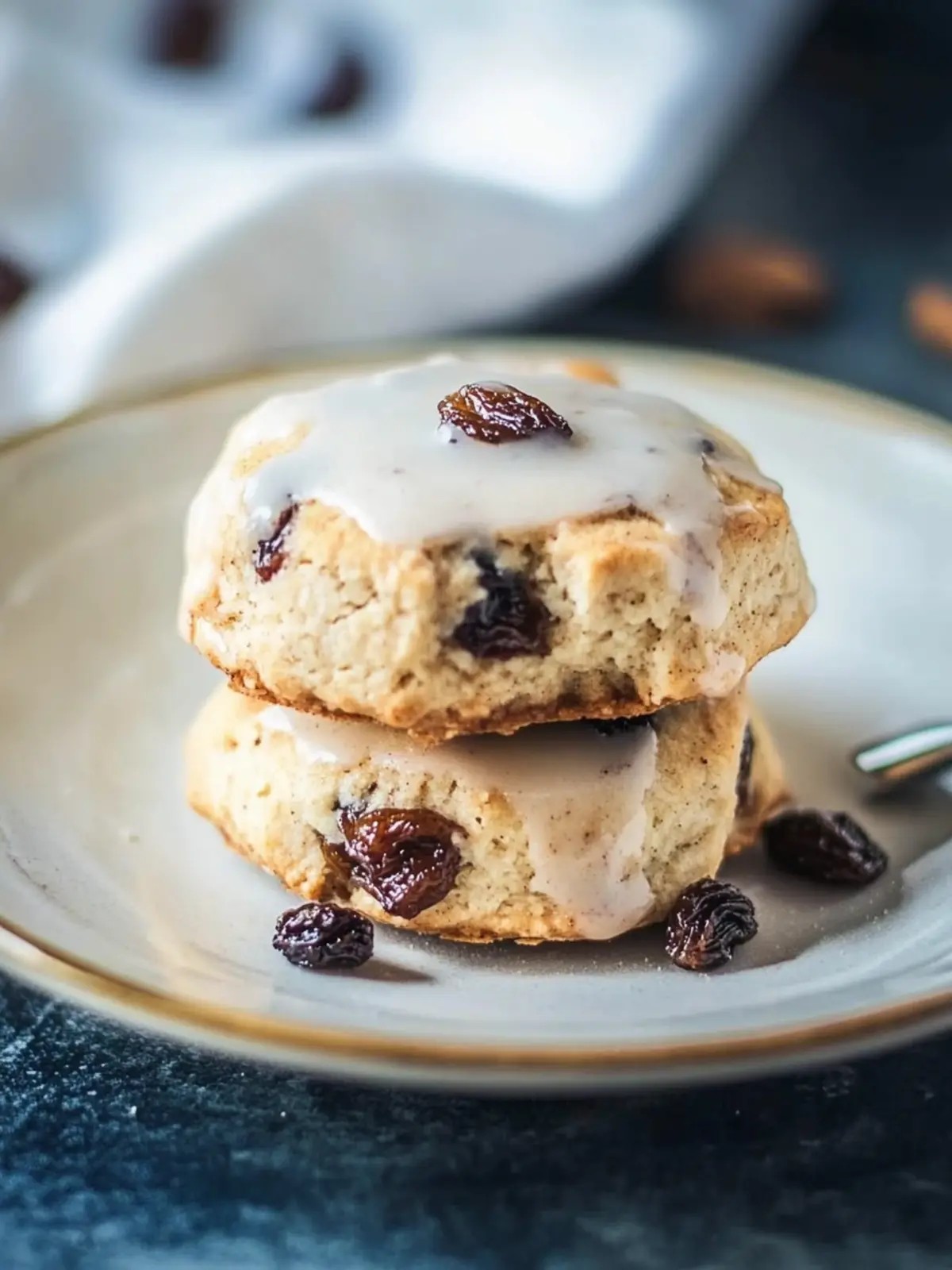 Easy Cinnamon Raisin Biscuits with a Creamy Vanilla Glaze 4 Cinnamon Raisin Biscuits