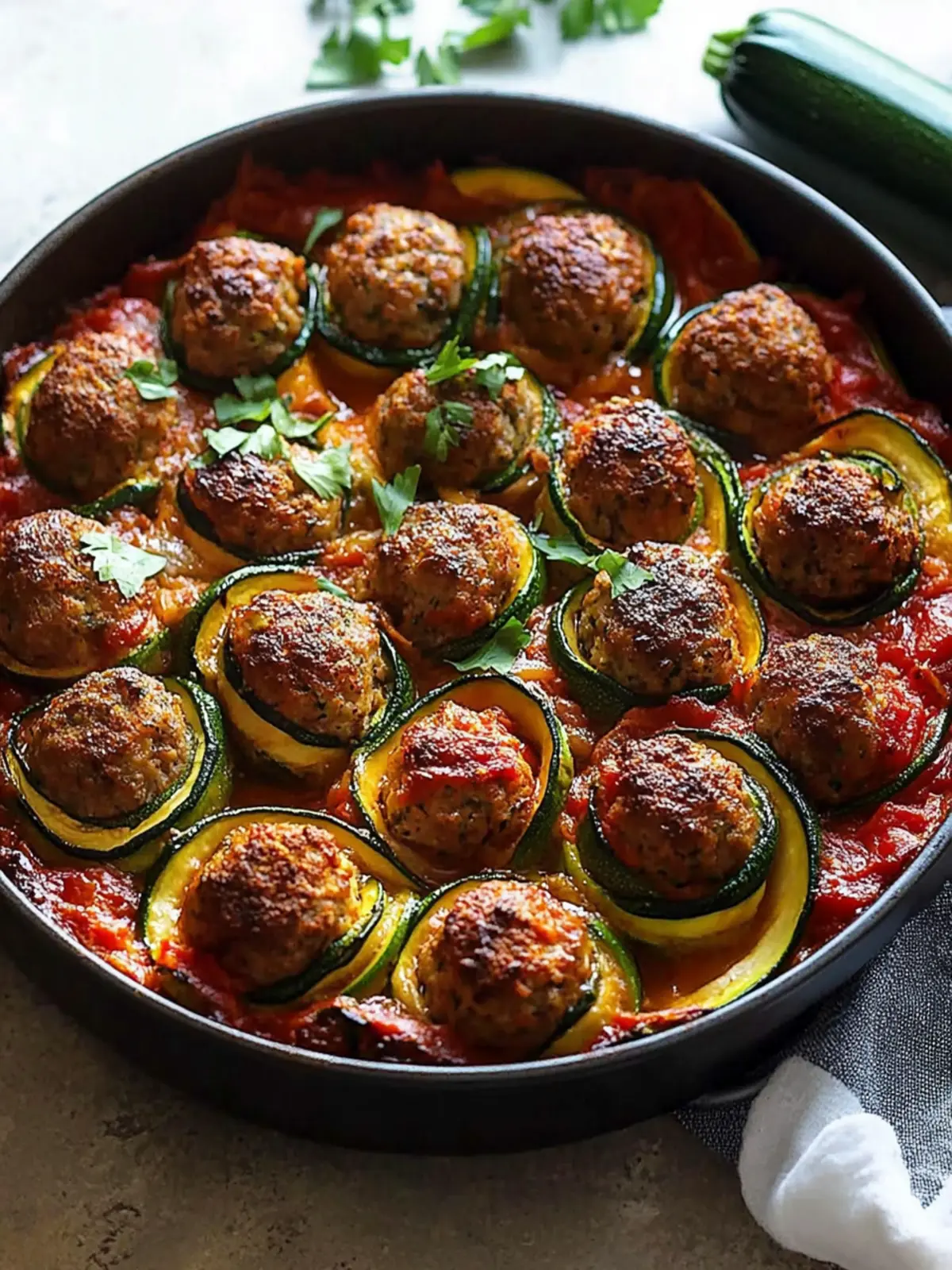 Moroccan Spiral Meatball Zucchini Bake Your New Family Favorite 4 Moroccan Spiral Meatball Zucchini Bake