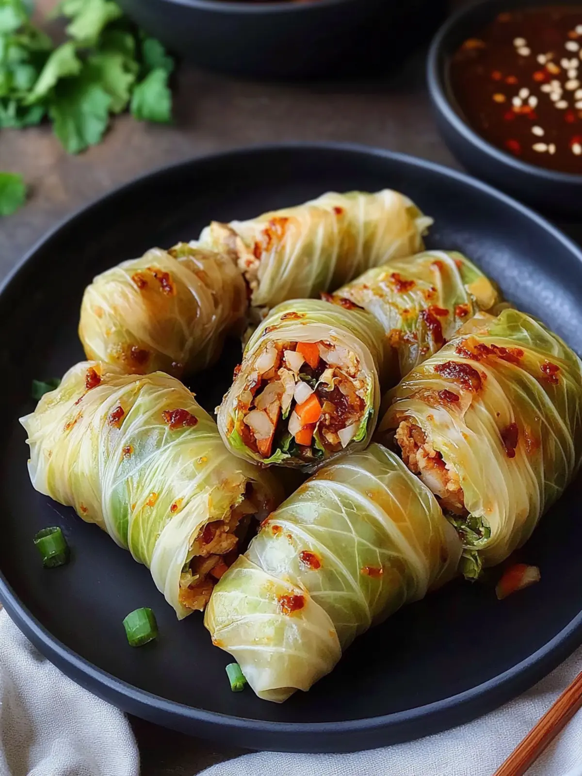 Vegan Cabbage Rolls: Flavor-Packed Asian-Inspired Wraps 3 Vegan Cabbage Rolls (Asian-Inspired Wraps)
